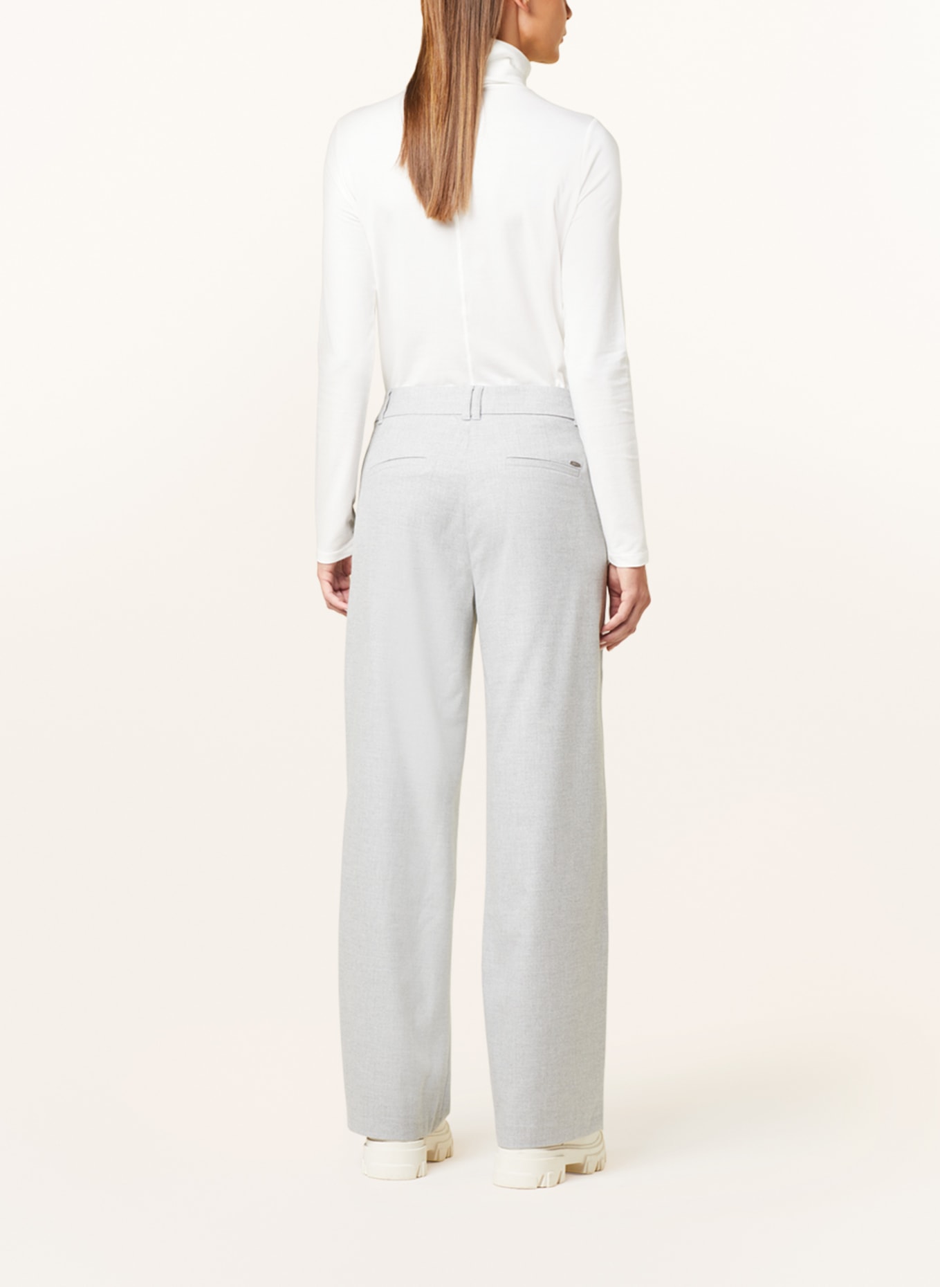 BETTY&CO Wide leg trousers, Color: LIGHT GRAY (Image 3)