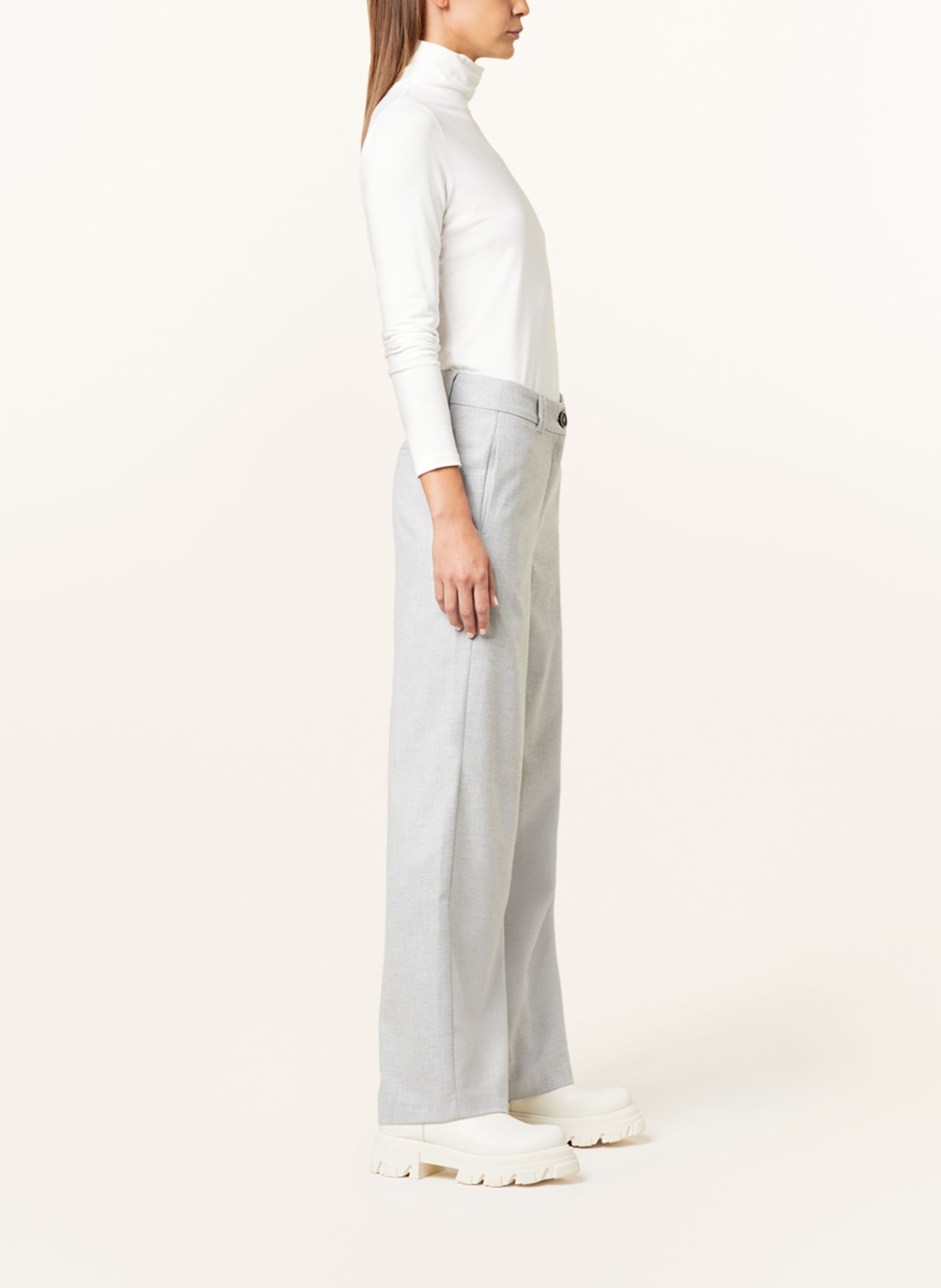 BETTY&CO Wide leg trousers, Color: LIGHT GRAY (Image 4)