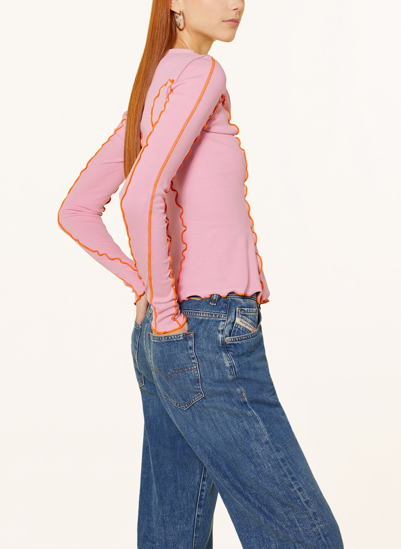 DIESEL Cardigan T-RIBAS, Color: PINK/ ORANGE (Image 5)