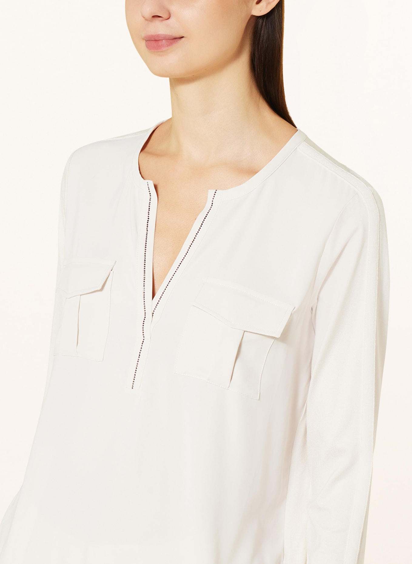 monari Shirt blouse with decorative gems, Color: CREAM (Image 4)