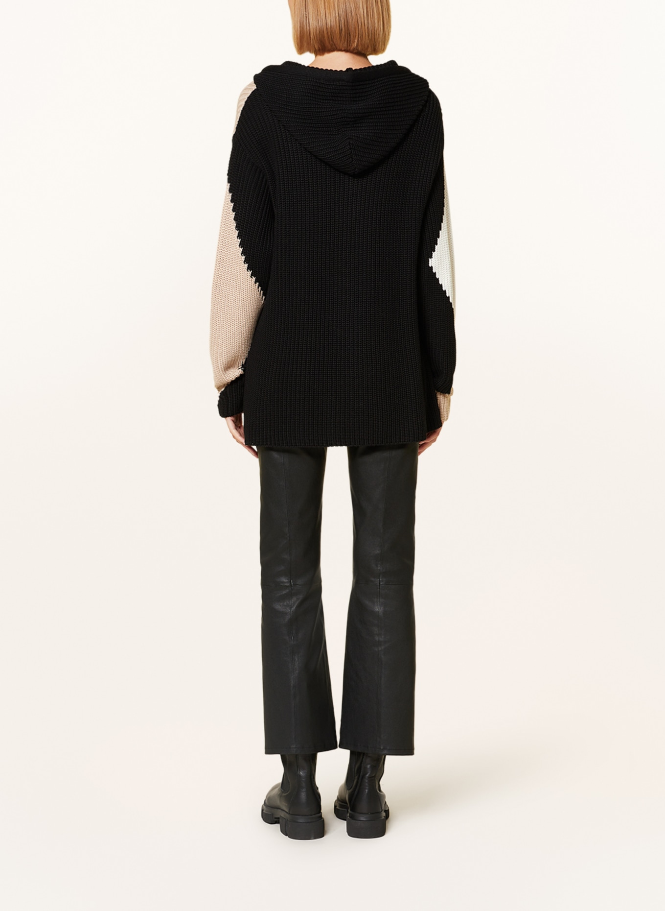 monari Knit hoodie, Color: CREAM/ BLACK (Image 3)
