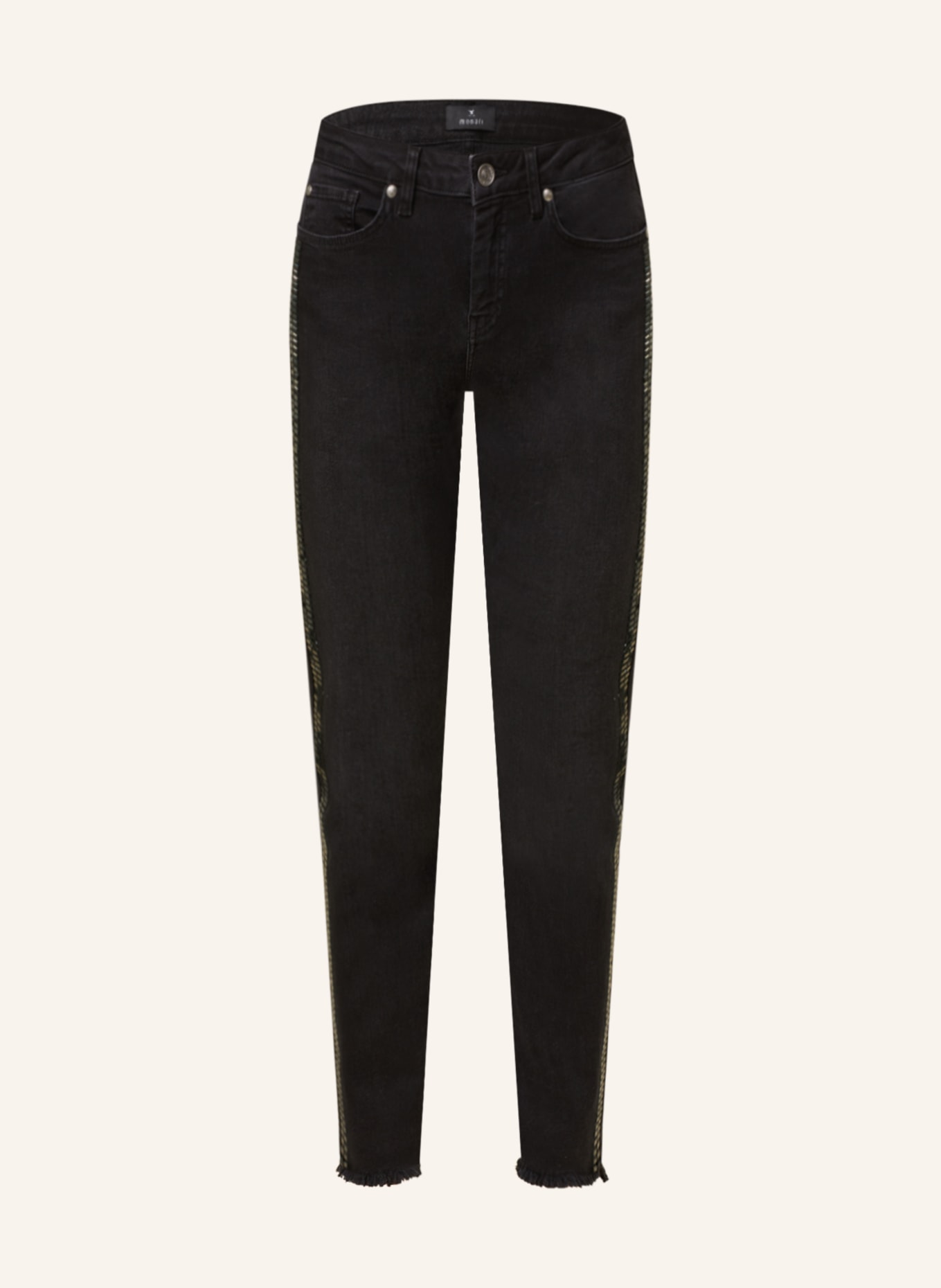 monari Skinny Jeans mit Schmucksteinen, Farbe: 999 SCHWARZ (Bild 1)