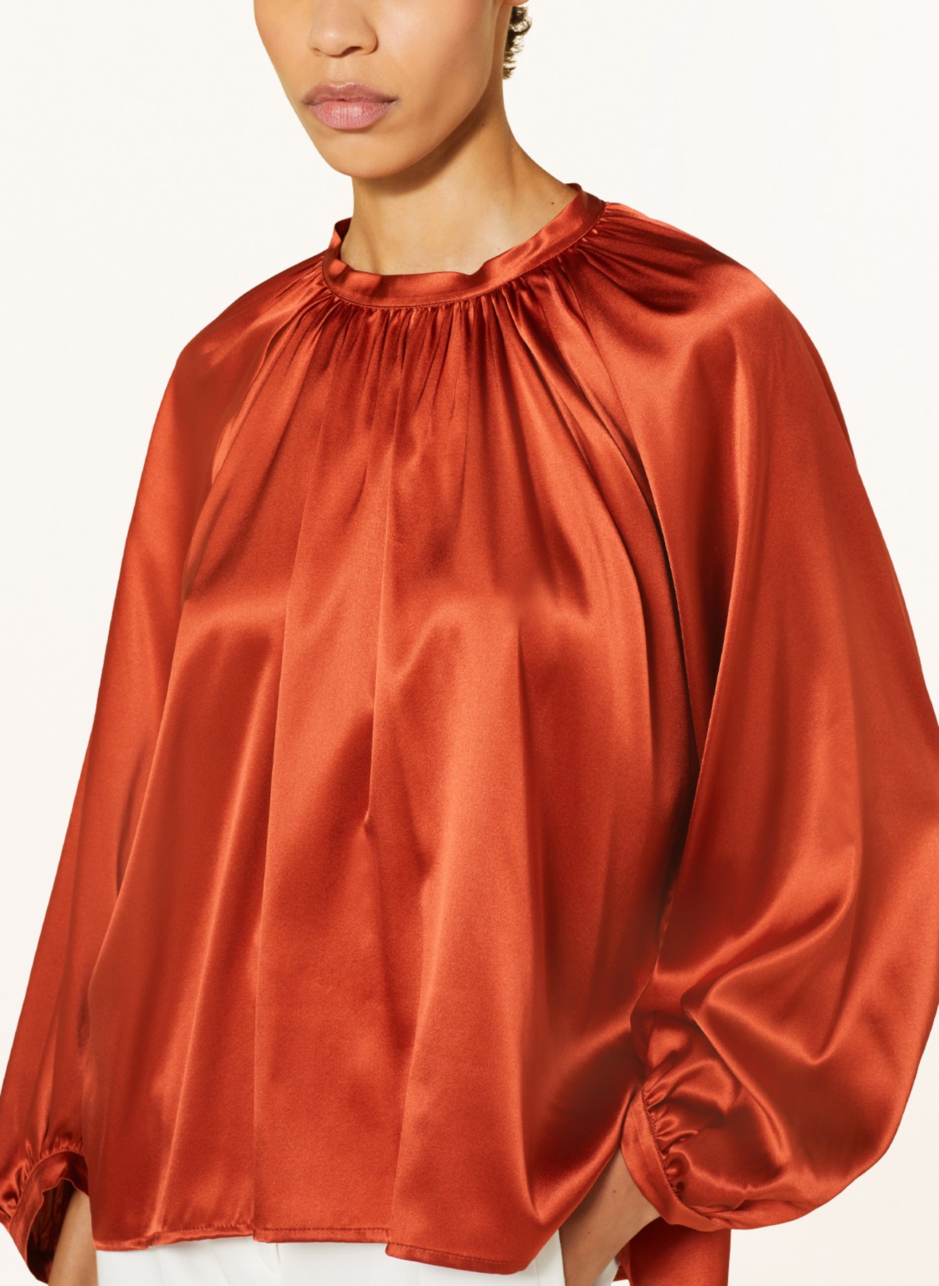 Sophie Shirt blouse MABE in silk, Color: DARK ORANGE (Image 4)