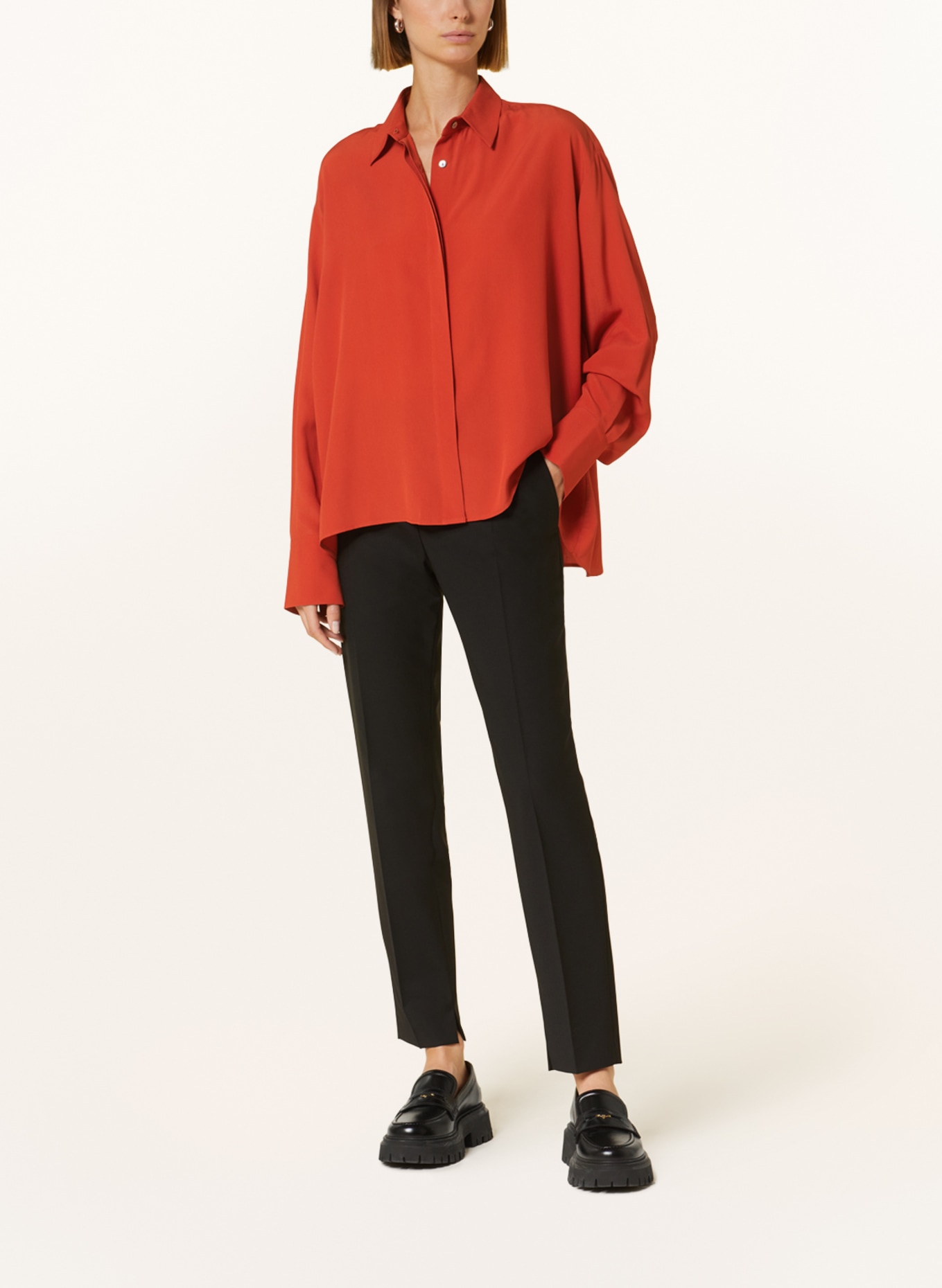 Sophie Shirt blouse OPAY with silk, Color: DARK ORANGE (Image 2)
