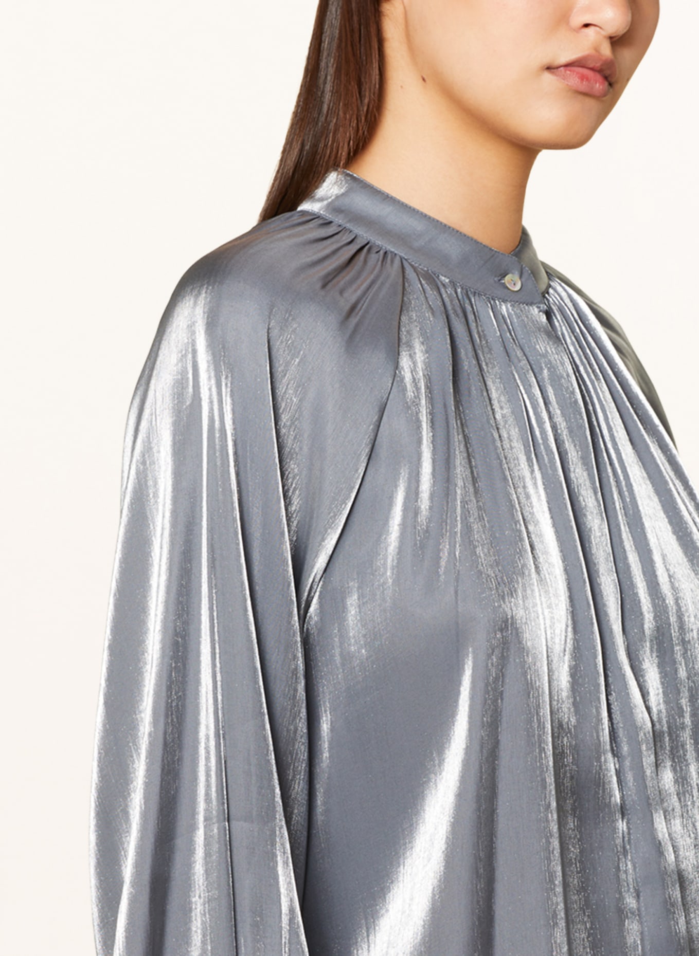 Sophie Satin blouse MARBUT, Color: SILVER (Image 4)