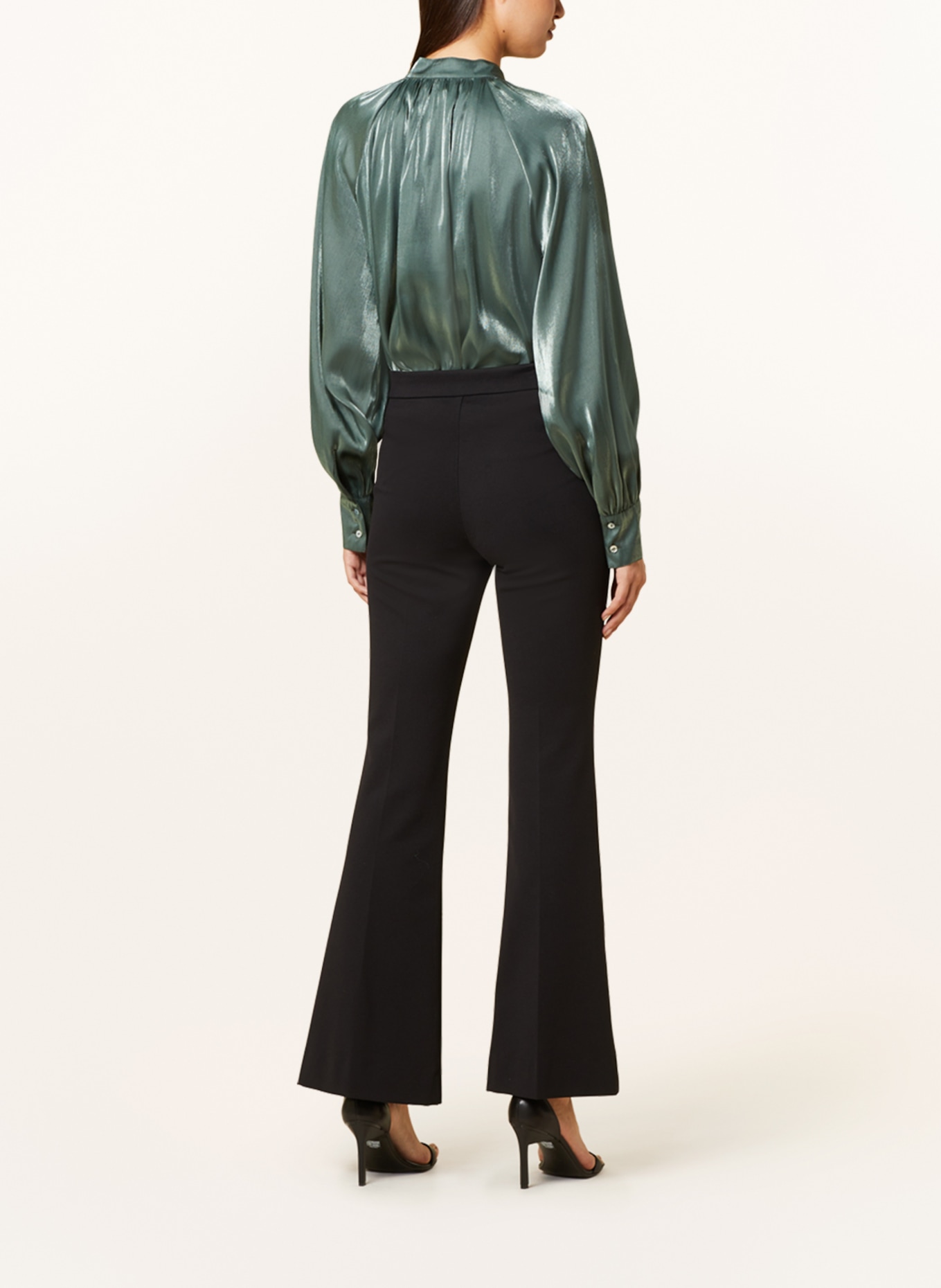 Sophie Satin blouse MARBUT, Color: DARK GREEN (Image 3)
