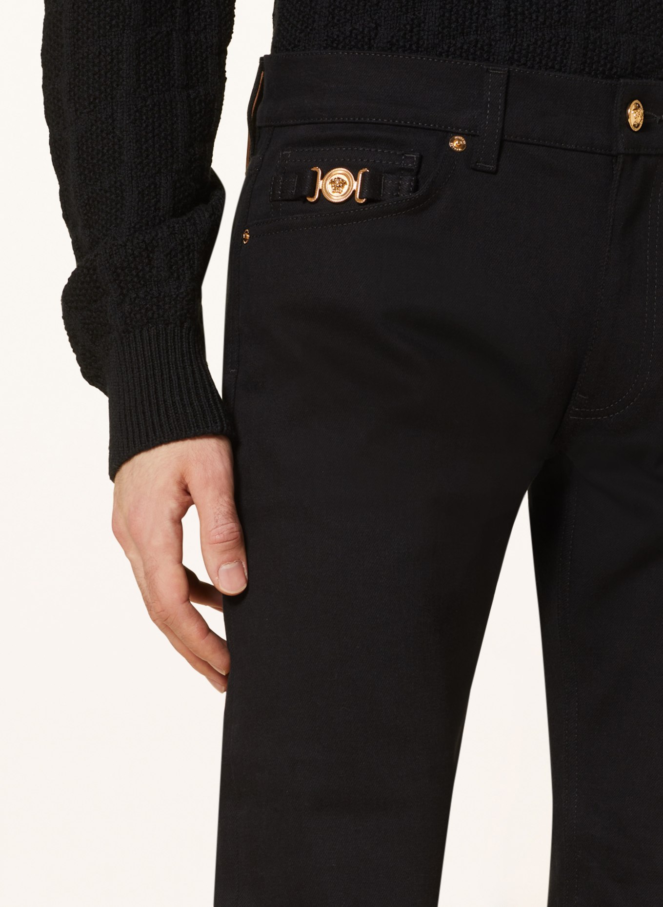 VERSACE Jeans Slim Fit, Farbe: 1B000 BLACK (Bild 5)