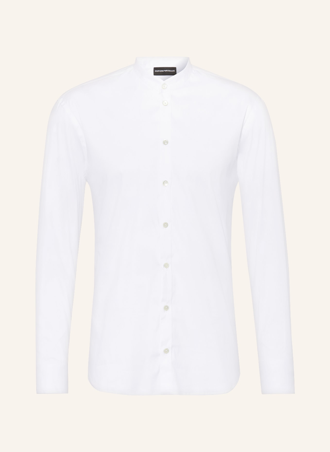 EMPORIO ARMANI Shirt comfort fit with stand-up collar, Color: WHITE (Image 1)