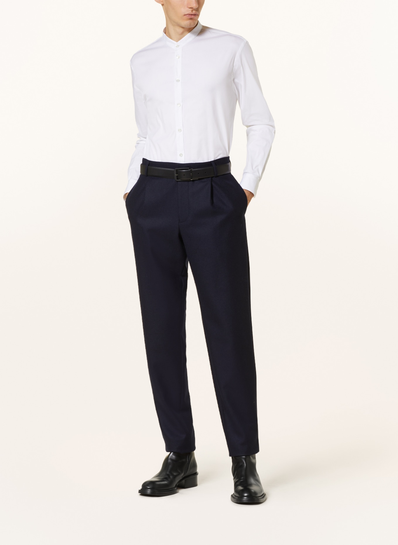 EMPORIO ARMANI Hemd Comfort Fit mit Stehkragen, Farbe: WEISS (Bild 2)