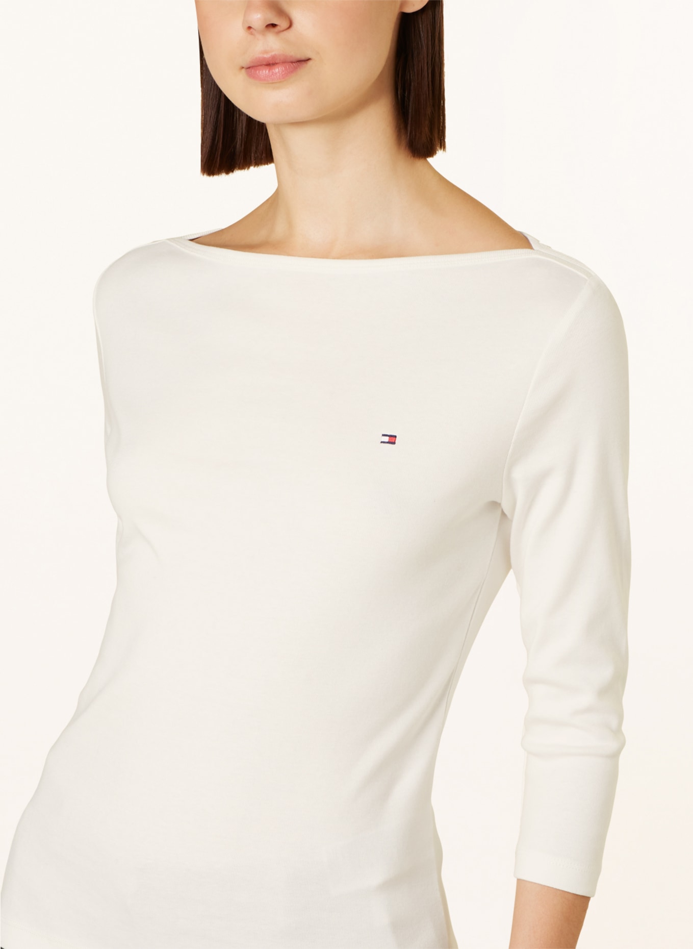 TOMMY HILFIGER Shirt with 3/4 sleeves, Color: WHITE/ BLACK/ RED (Image 4)