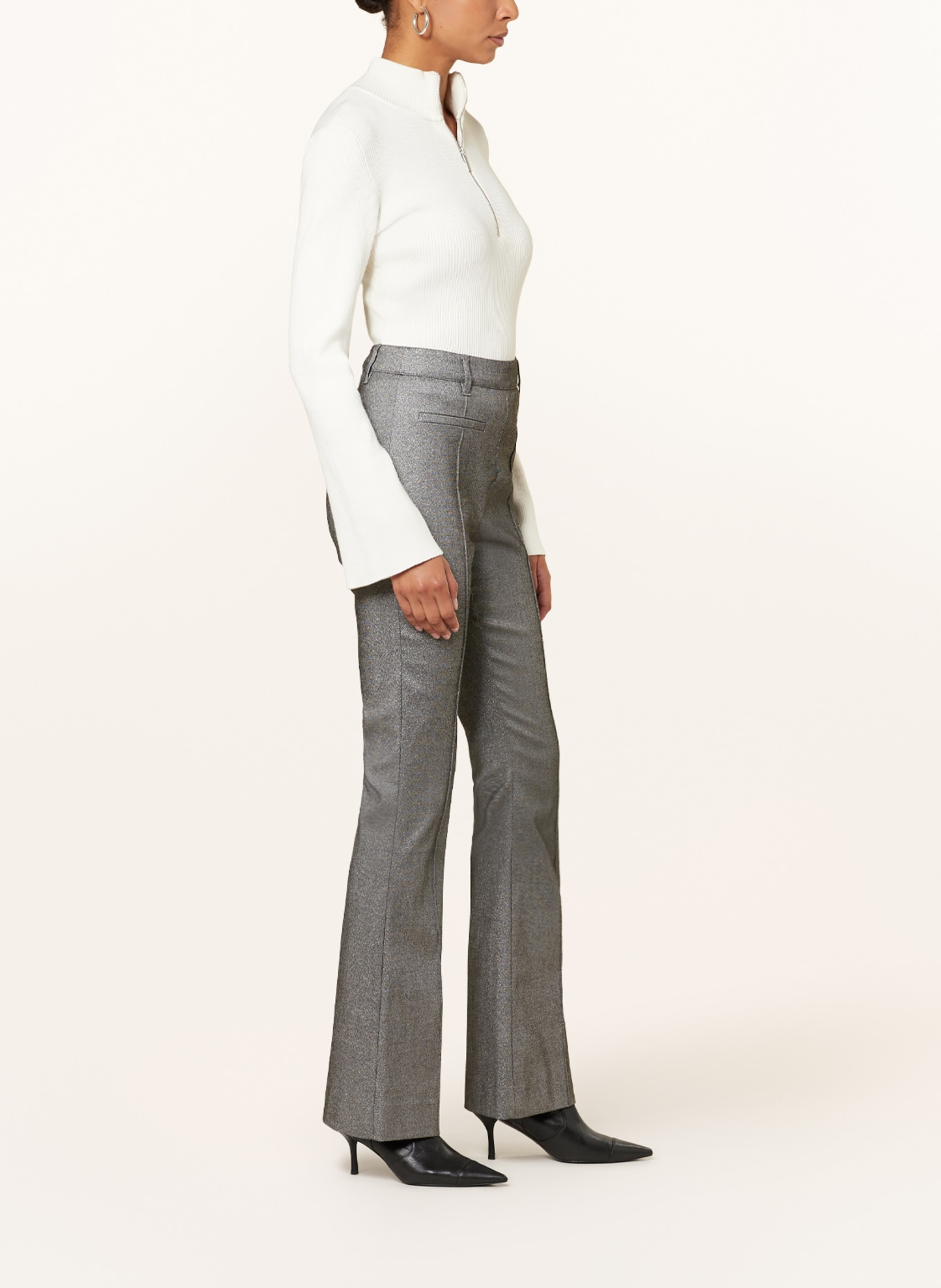 GESTUZ Trousers YAIRAGZ with glitter thread, Color: SILVER (Image 4)