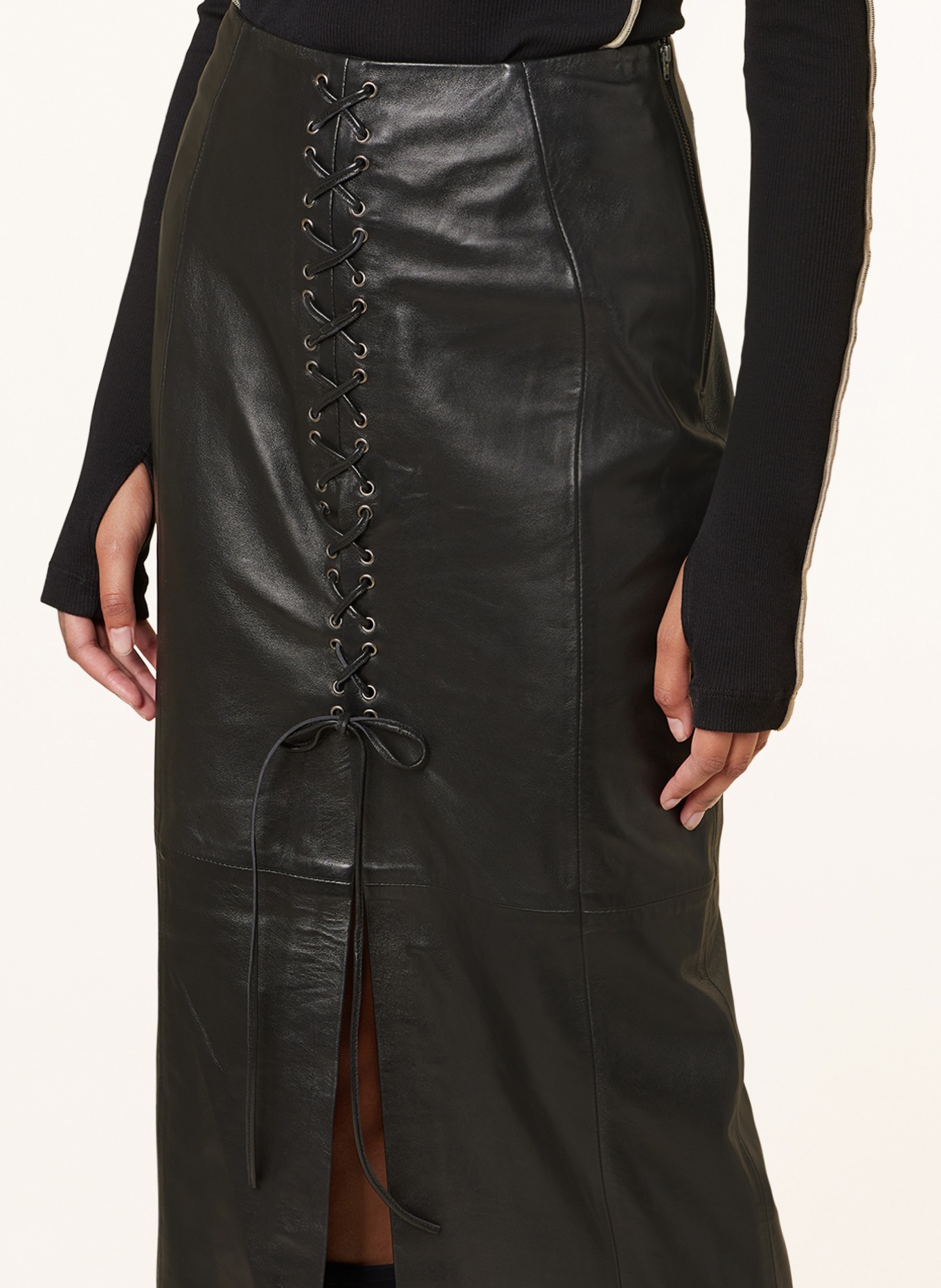 GESTUZ Leather skirt RODANIGZ, Color: BLACK (Image 4)