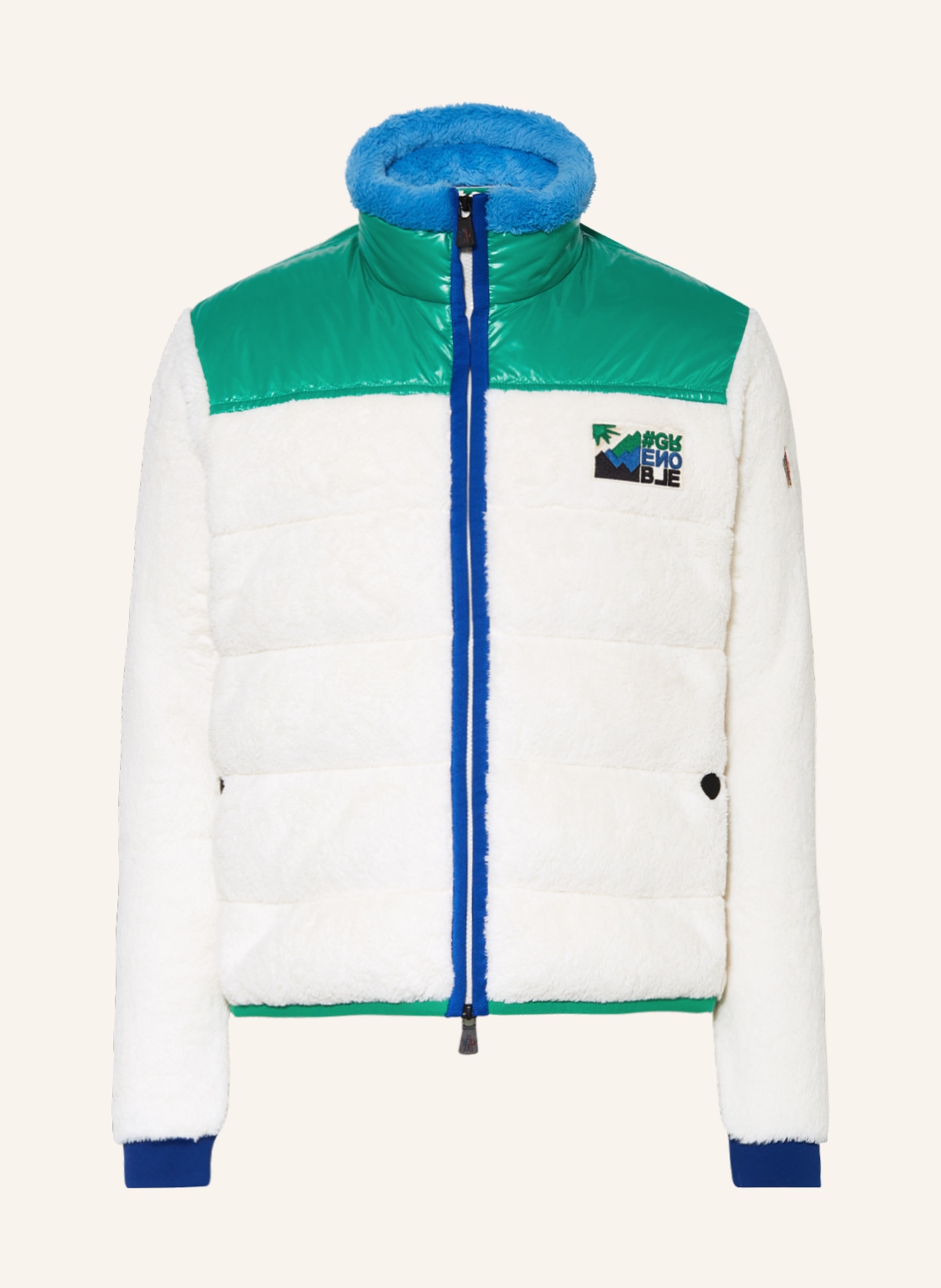 MONCLER GRENOBLE Down jacket, Color: WHITE/ GREEN/ BLUE (Image 1)
