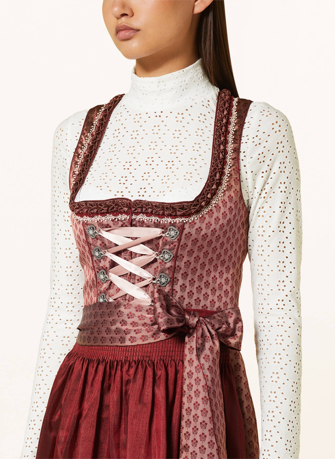 KRÜGER Dirndl blouse in broderie anglaise, Color: ECRU (Image 3)