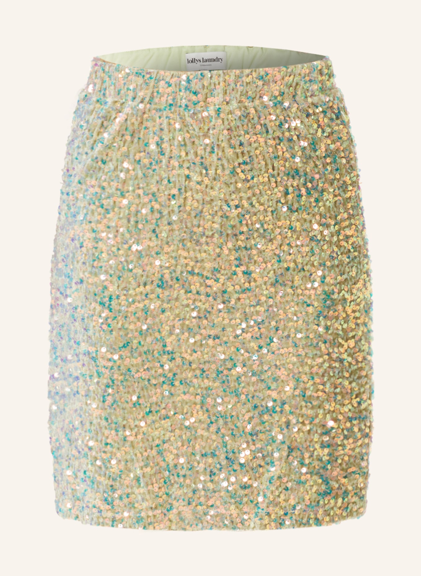 lollys laundry Skirt ANNALL with sequins, Color: LIGHT GREEN (Image 1)