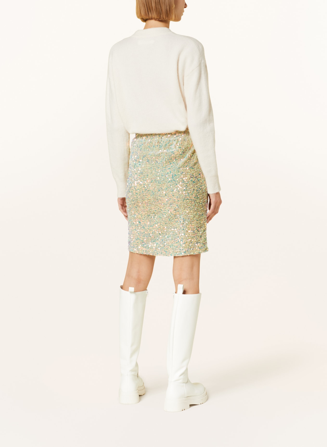 lollys laundry Skirt ANNALL with sequins, Color: LIGHT GREEN (Image 3)