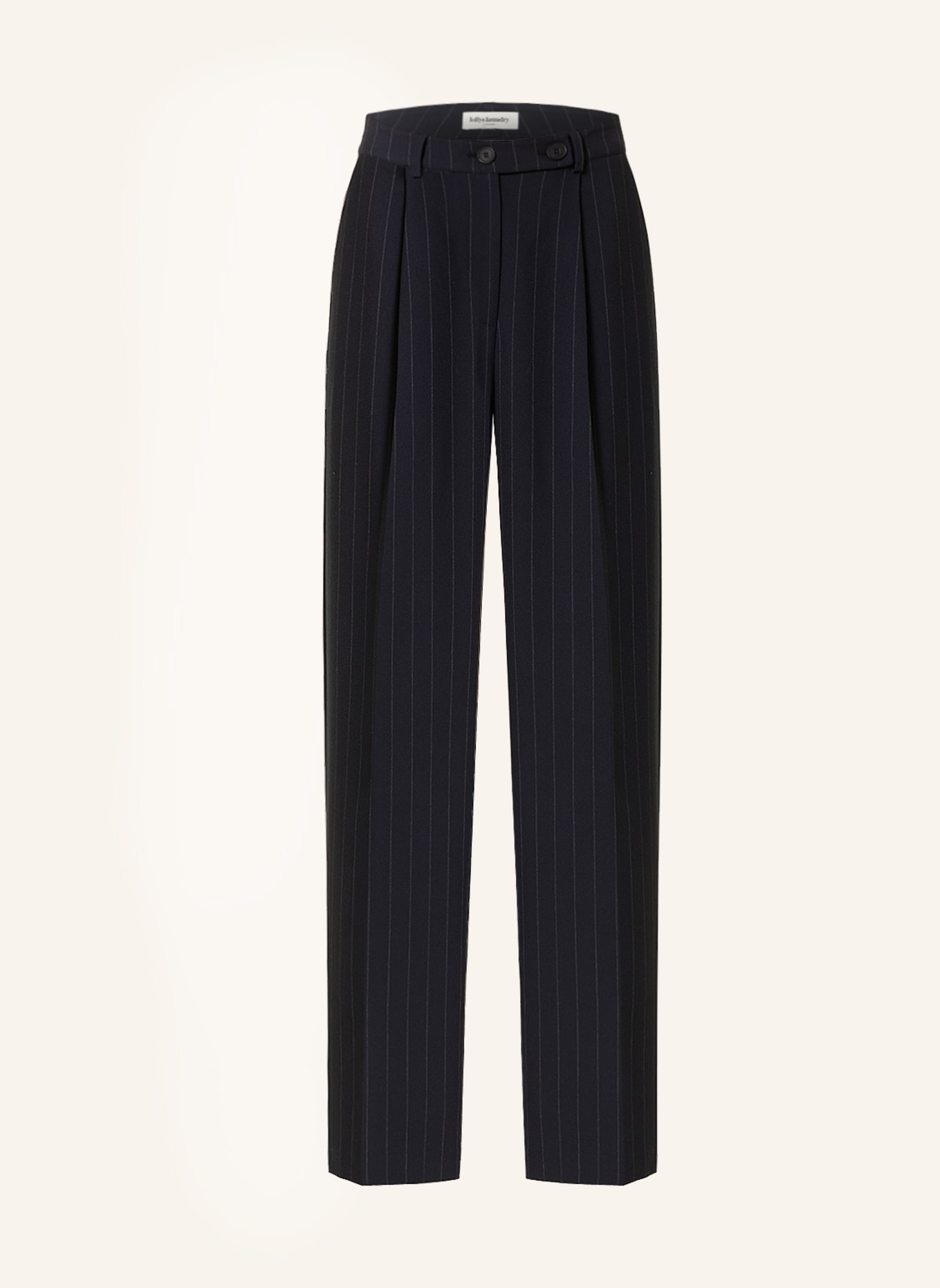 lollys laundry Wide leg trousers TYLER, Color: DARK BLUE/ GRAY (Image 1)