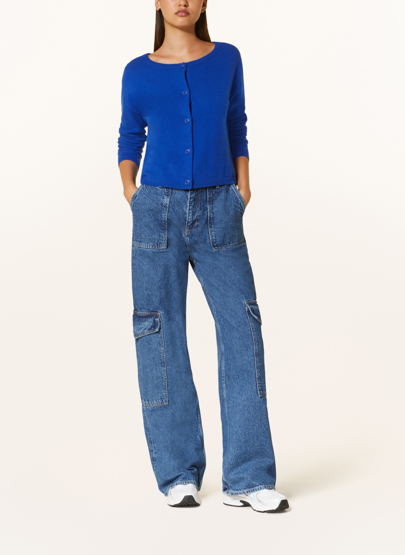 MRS & HUGS Cashmere cardigan, Color: BLUE (Image 2)