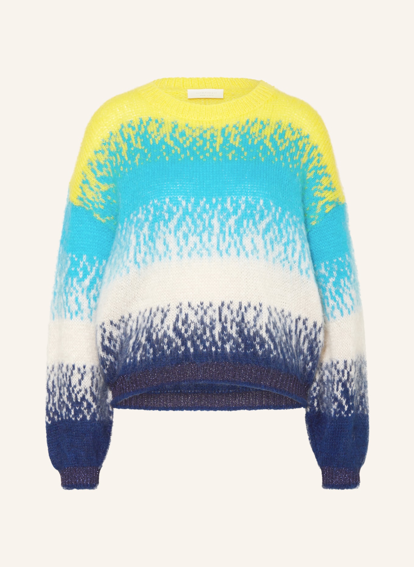 rich&royal Sweater with glitter thread, Color: DARK YELLOW/ BLUE/ TURQUOISE (Image 1)