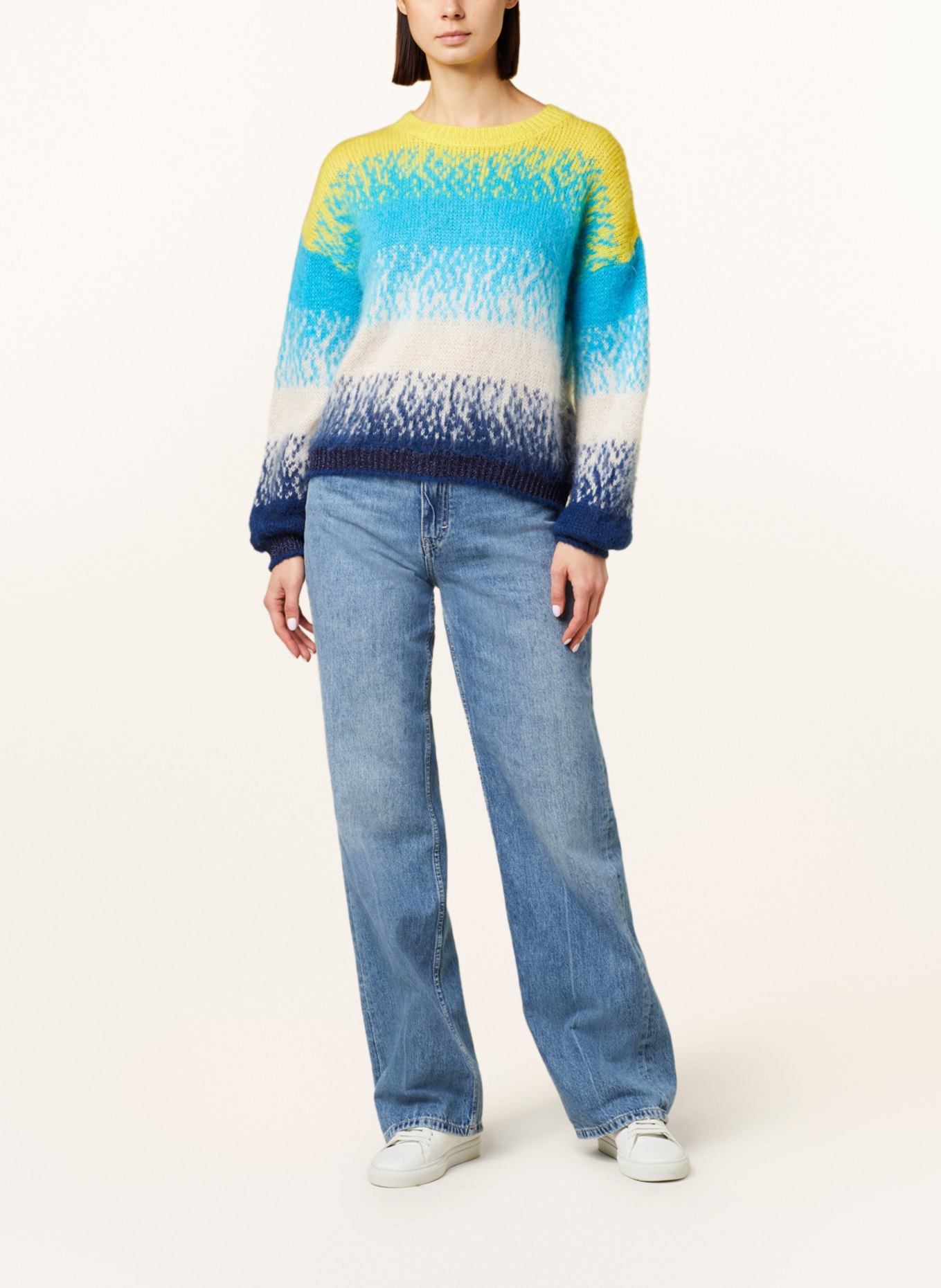 rich&royal Sweater with glitter thread, Color: DARK YELLOW/ BLUE/ TURQUOISE (Image 2)