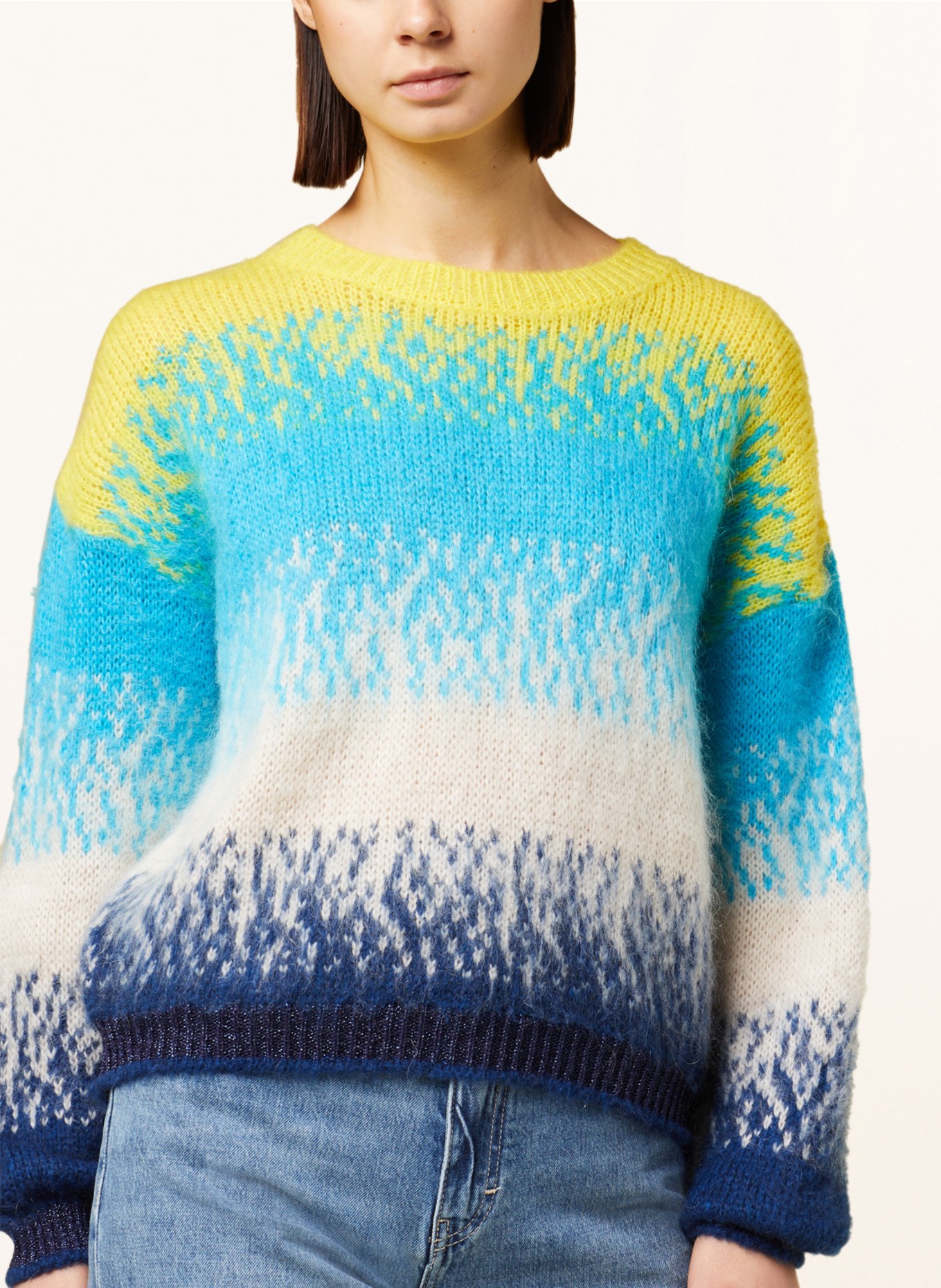 rich&royal Sweater with glitter thread, Color: DARK YELLOW/ BLUE/ TURQUOISE (Image 4)