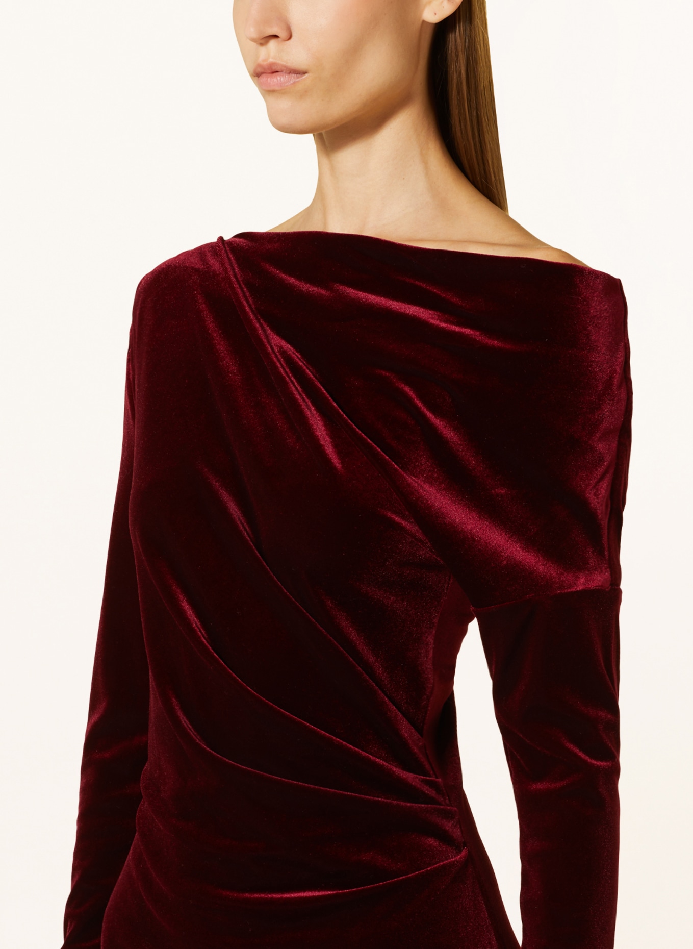 LAUREN RALPH LAUREN Velvet dress, Color: DARK RED (Image 4)
