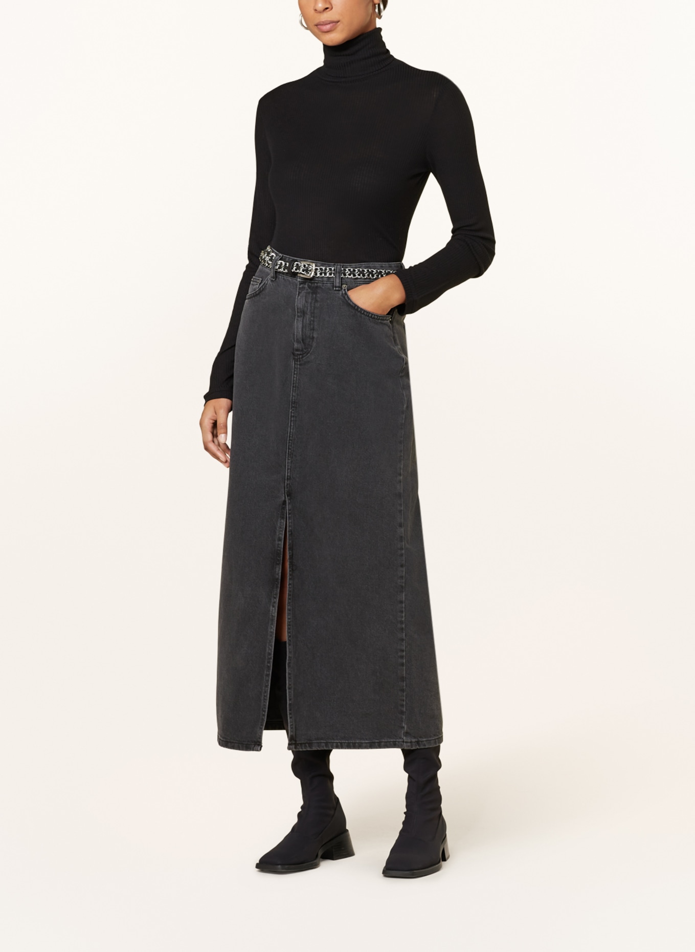 NEO NOIR Denim skirt FRANKIE, Color: BLACK (Image 2)
