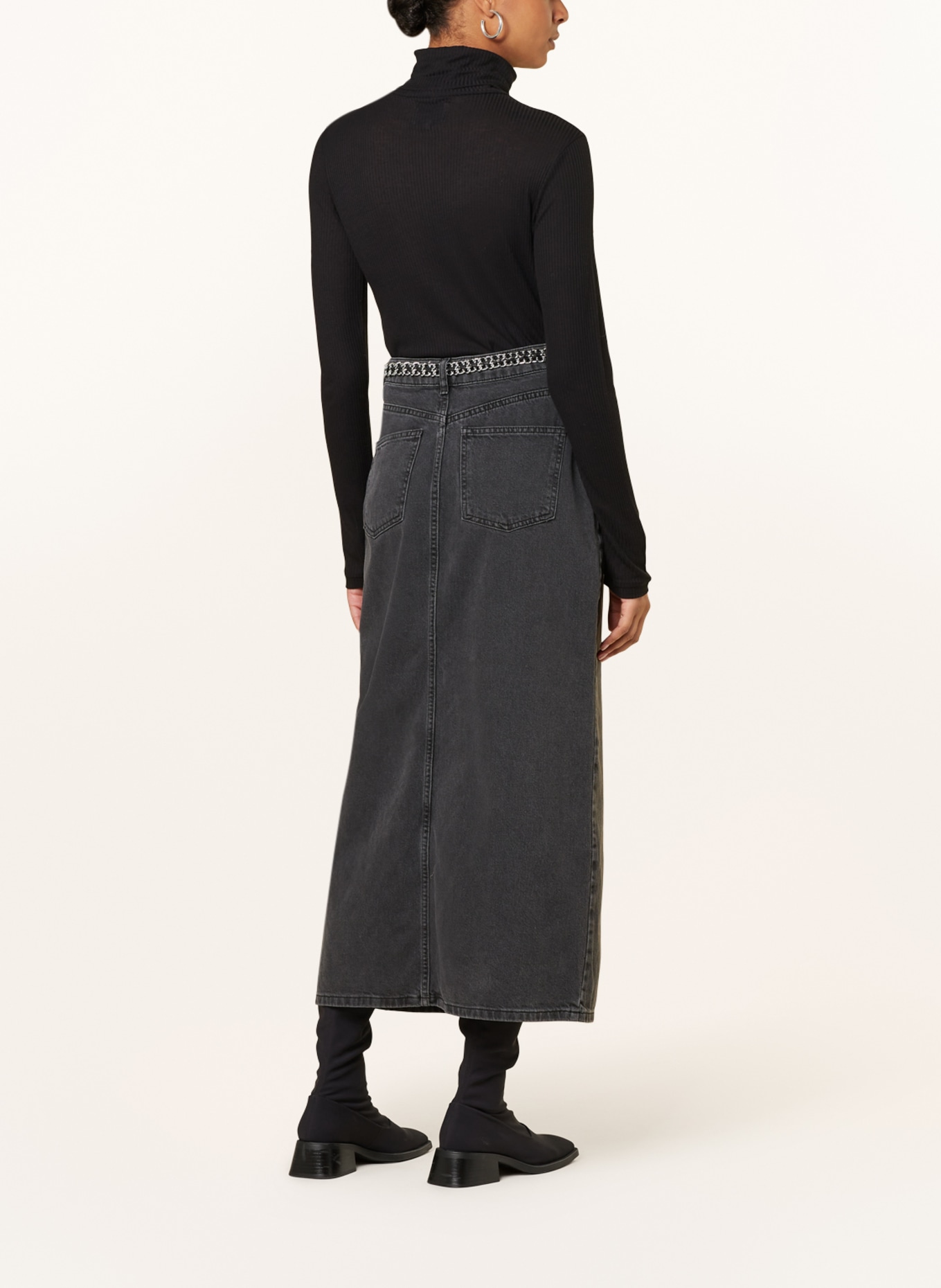 NEO NOIR Denim skirt FRANKIE, Color: BLACK (Image 3)