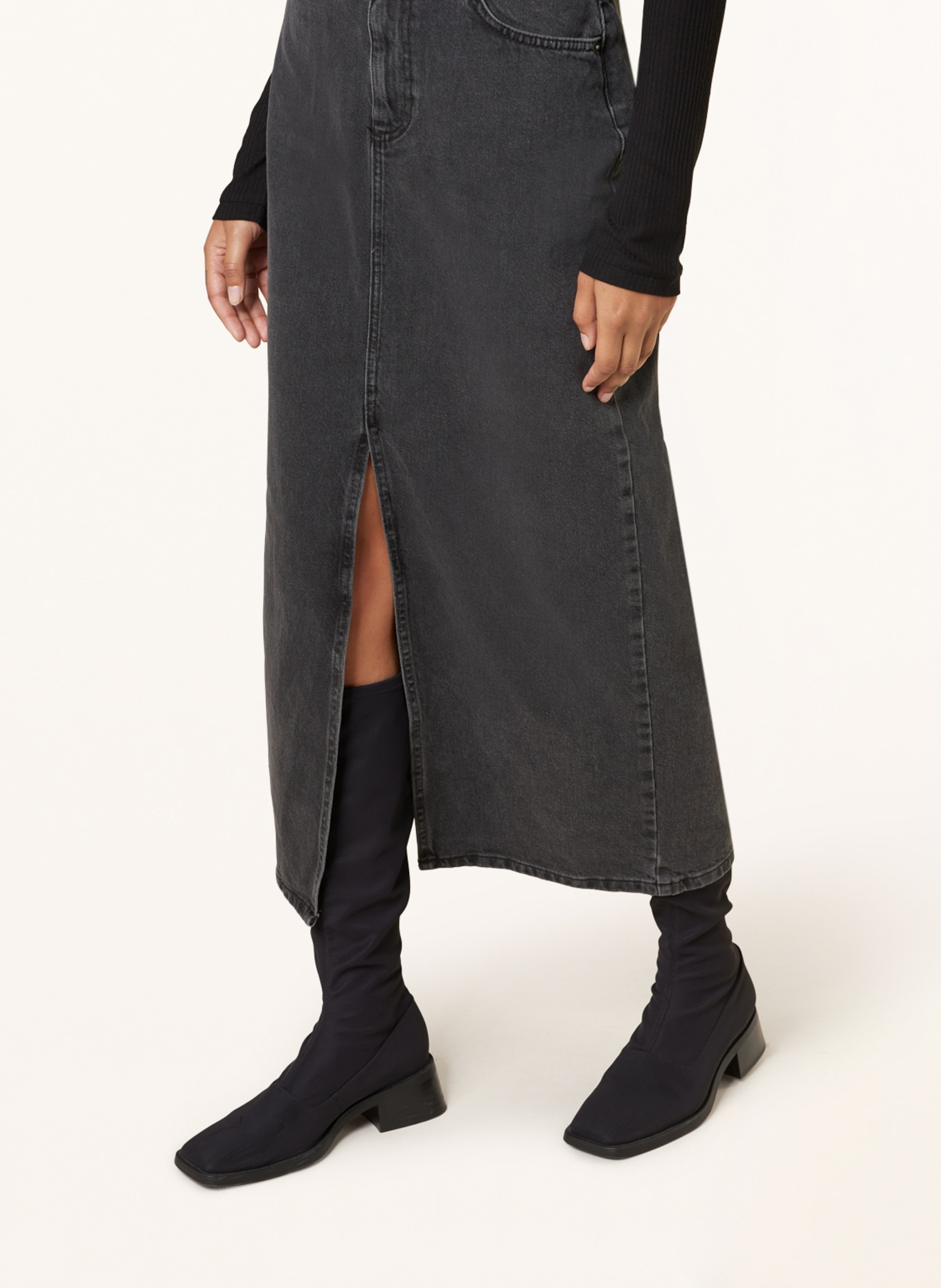 NEO NOIR Denim skirt FRANKIE, Color: BLACK (Image 4)