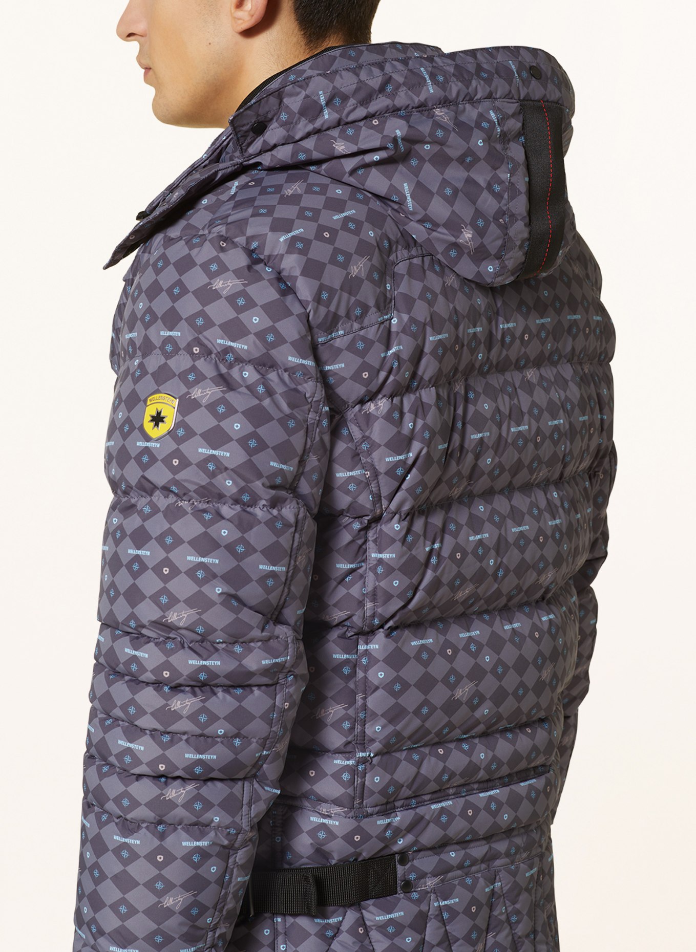 WELLENSTEYN Quilted jacket STARSTREAM with detachable hood and faux fur, Color: GRAY/ DARK GRAY/ LIGHT BLUE (Image 6)