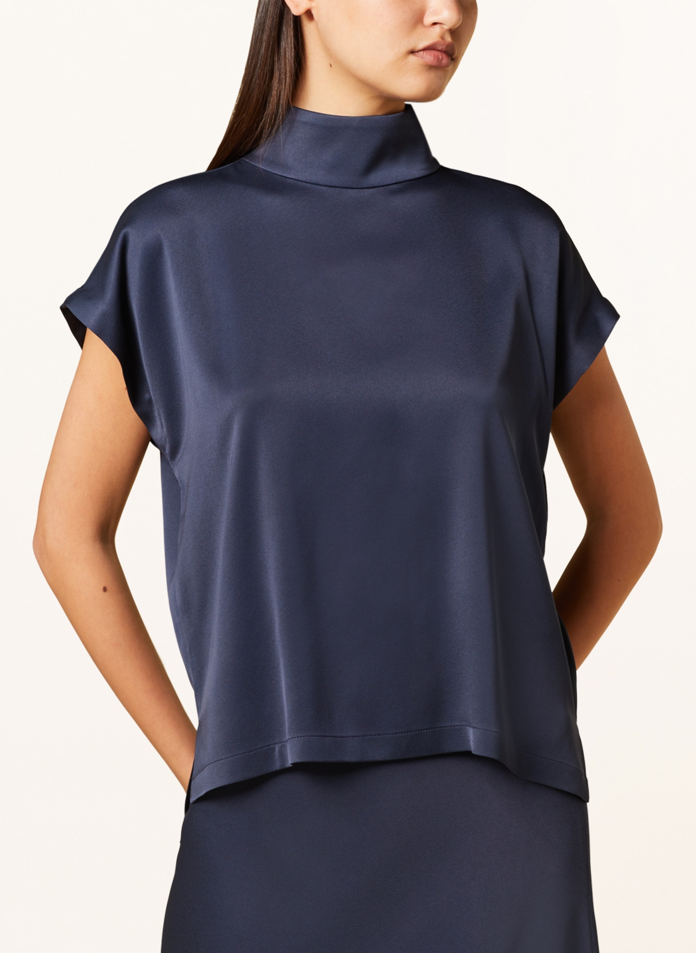 DRYKORN Shirt blouse ALARIA_1 made of satin, Color: DARK BLUE (Image 4)