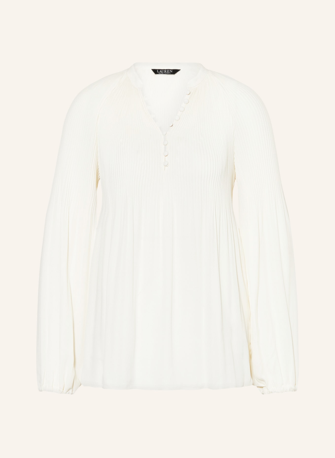 LAUREN RALPH LAUREN Shirt blouse with pleats, Color: ECRU (Image 1)