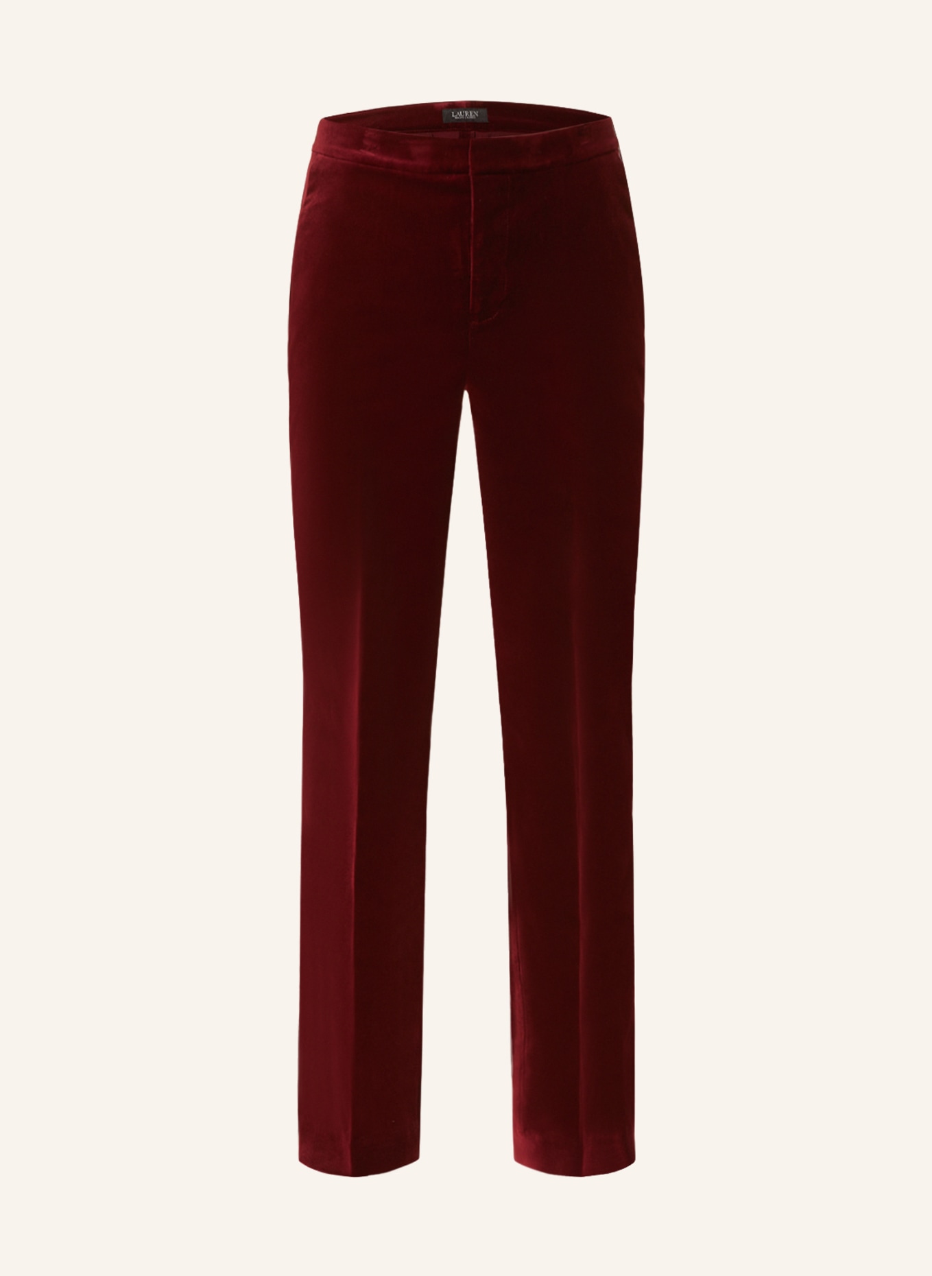LAUREN RALPH LAUREN Velvet pants, Color: DARK RED (Image 1)