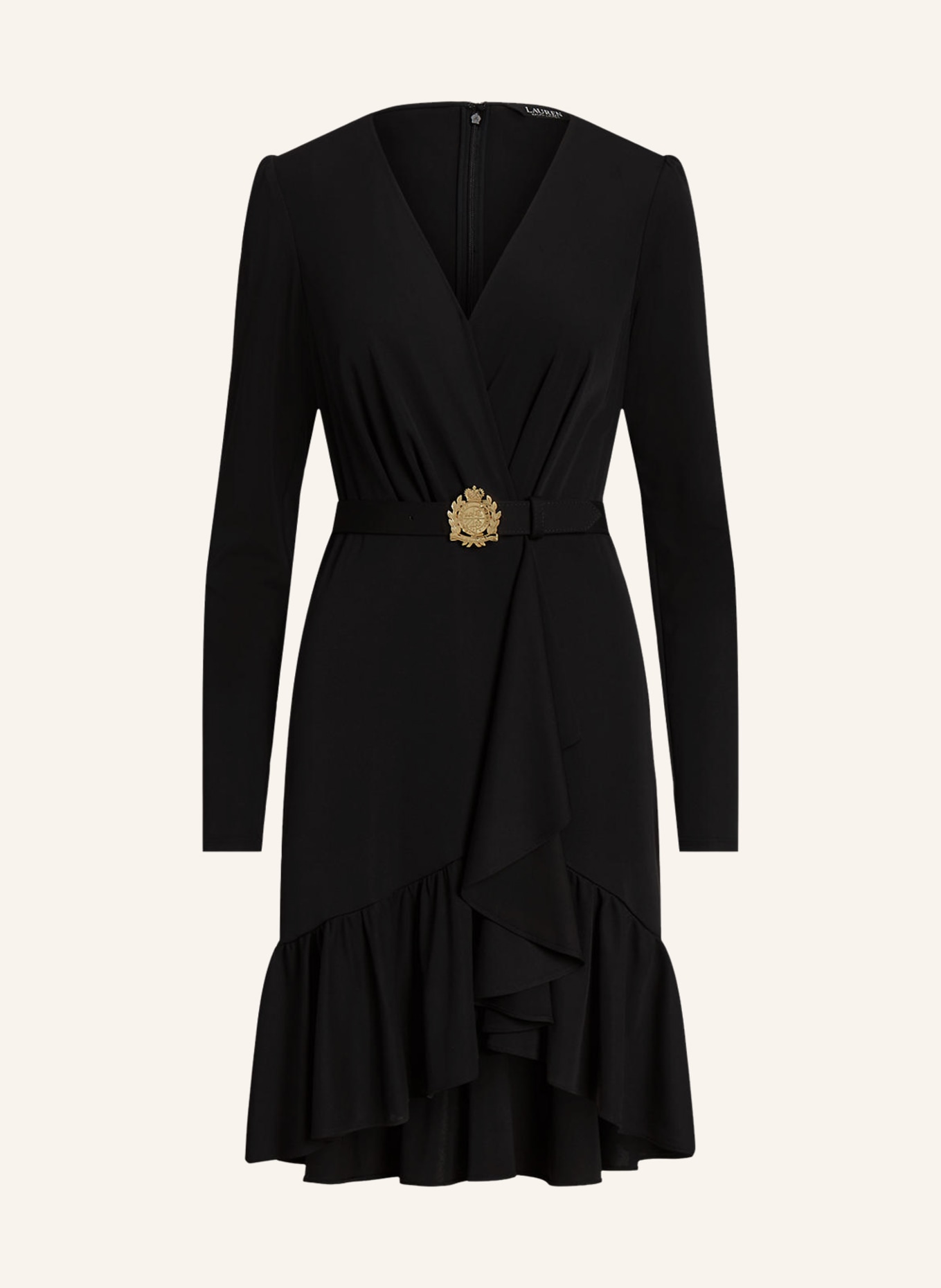 LAUREN RALPH LAUREN Jersey dress with ruffles, Color: BLACK (Image 1)