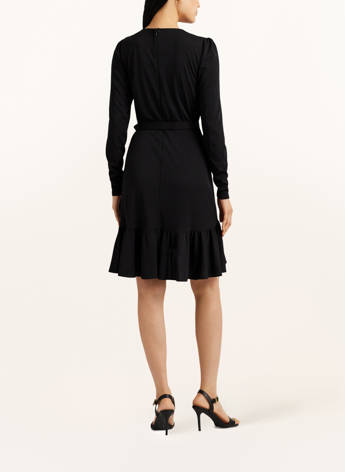 LAUREN RALPH LAUREN Jersey dress with ruffles, Color: BLACK (Image 3)