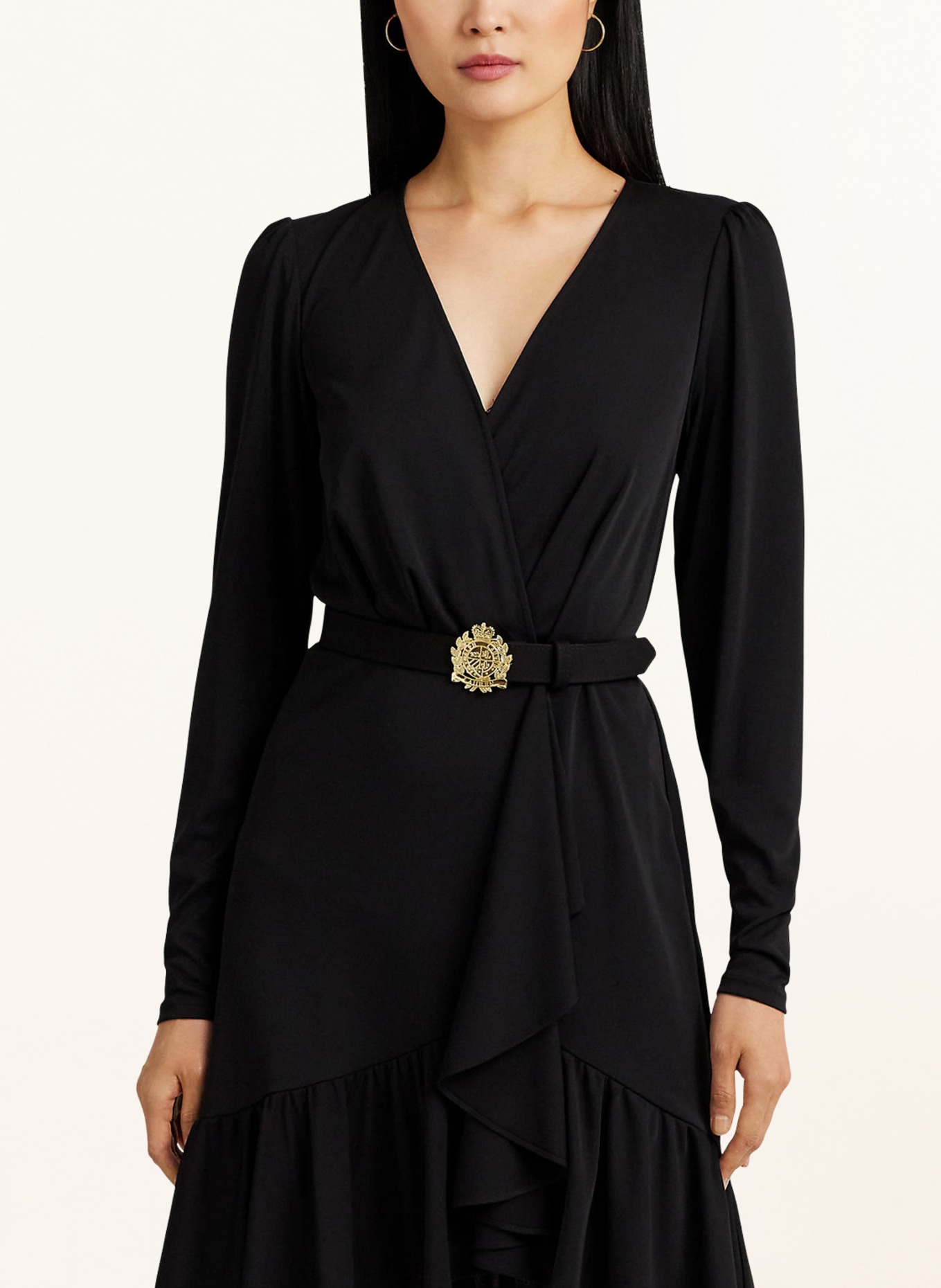 LAUREN RALPH LAUREN Jersey dress with ruffles, Color: BLACK (Image 4)