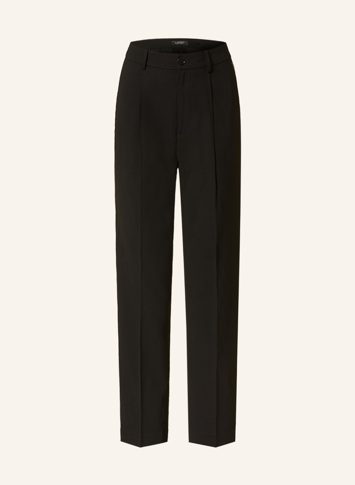 LAUREN RALPH LAUREN 7/8 trousers with tuxedo stripe, Color: BLACK (Image 1)