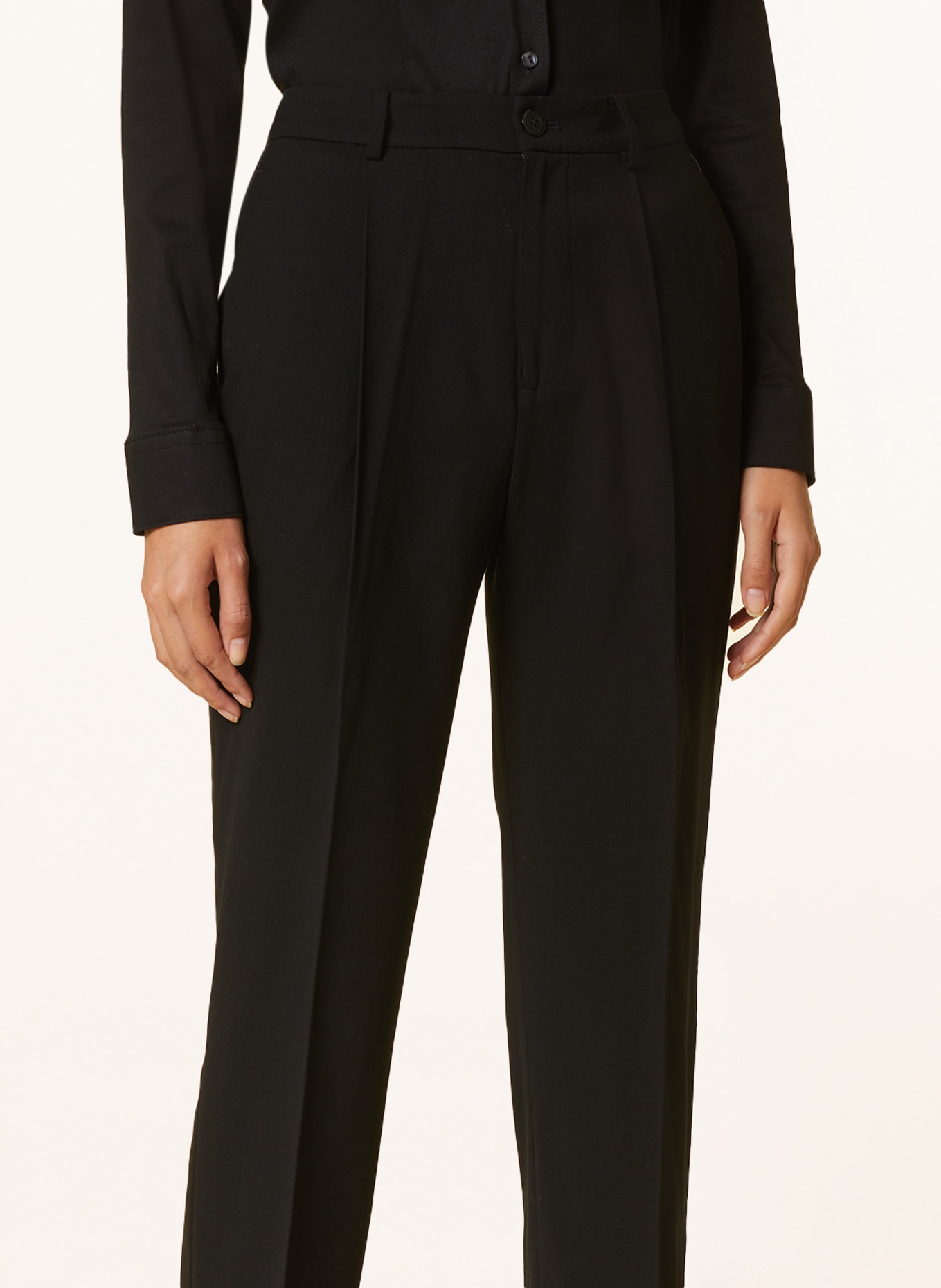 LAUREN RALPH LAUREN 7/8 trousers with tuxedo stripe, Color: BLACK (Image 5)