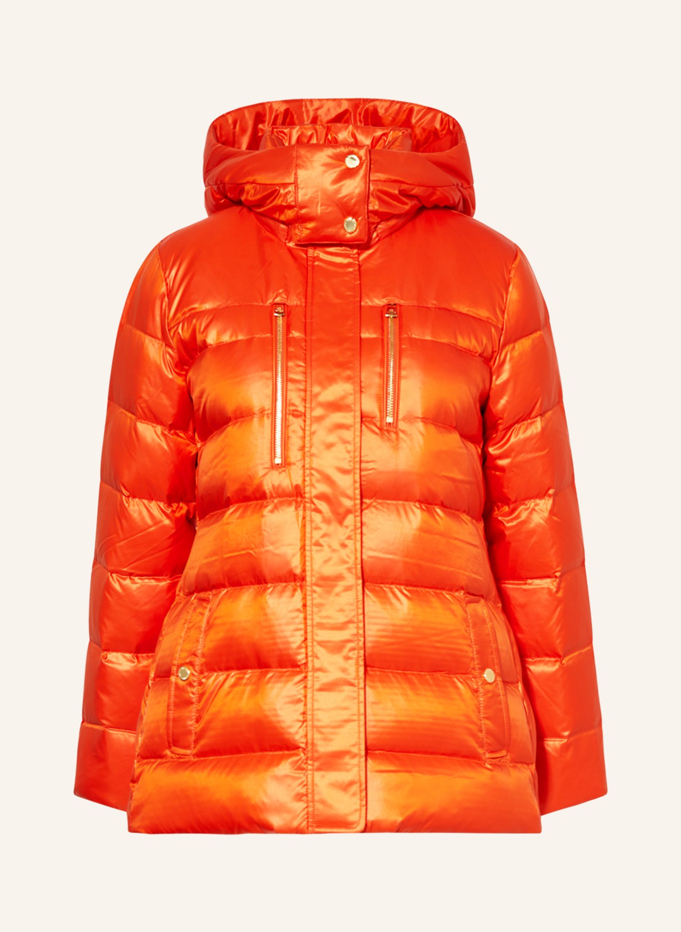 LAUREN RALPH LAUREN Down jacket with removable hood, Color: ORANGE (Image 1)