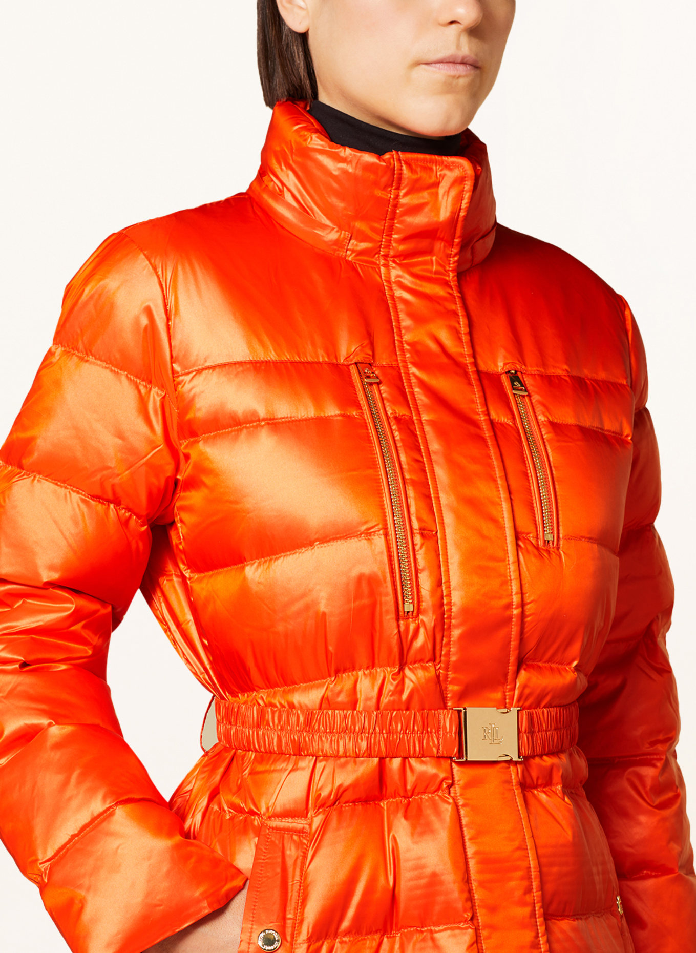 LAUREN RALPH LAUREN Down jacket with removable hood, Color: ORANGE (Image 5)