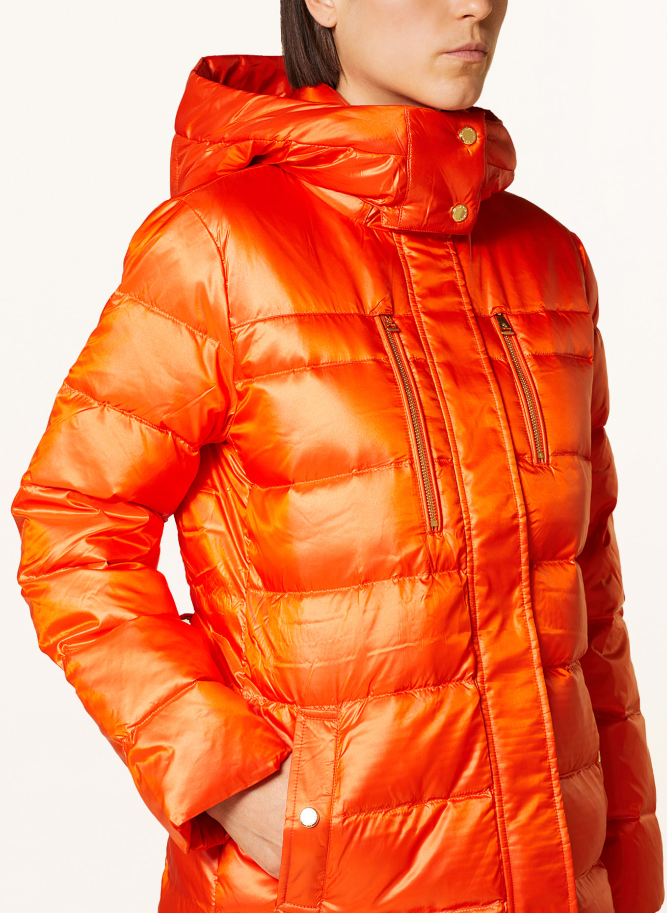 LAUREN RALPH LAUREN Down jacket with removable hood, Color: ORANGE (Image 6)