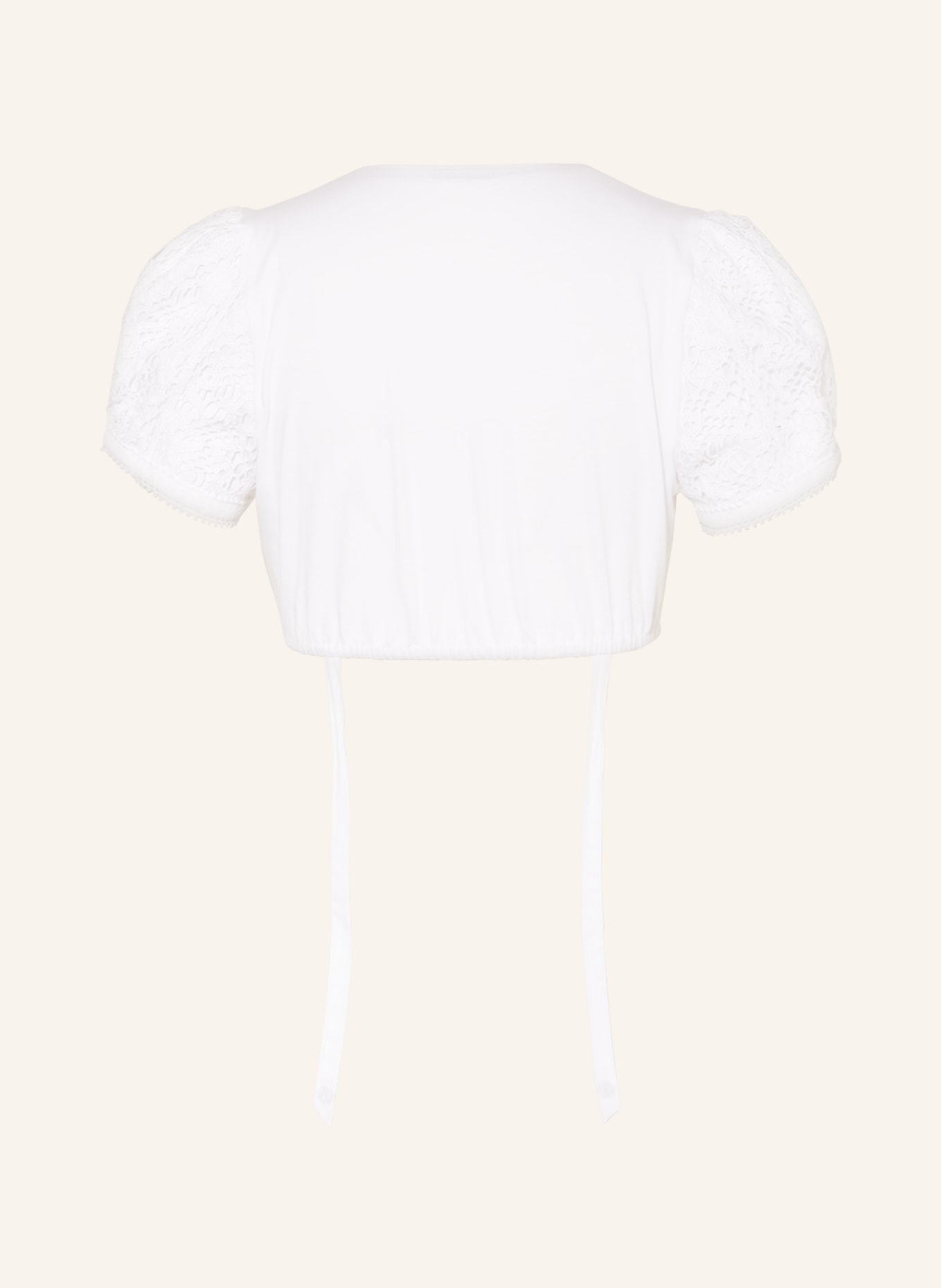 Gottseidank Dirndl blouse LIESBETH with crochet lace, Color: WHITE (Image 2)