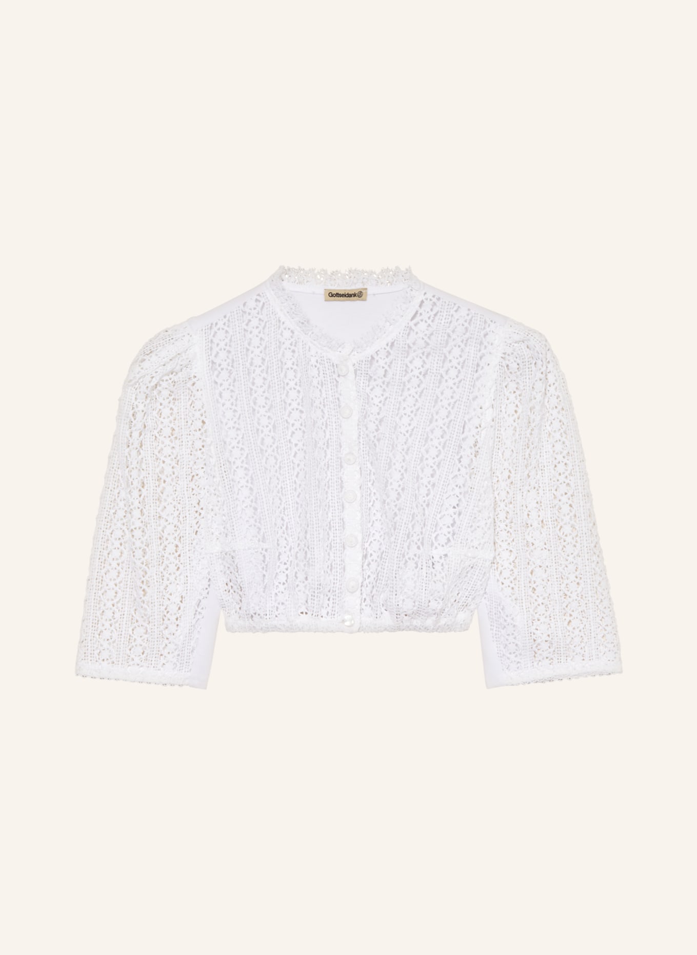 Gottseidank Dirndl blouse ANGÉLIQUE made of lace, Color: WHITE (Image 1)
