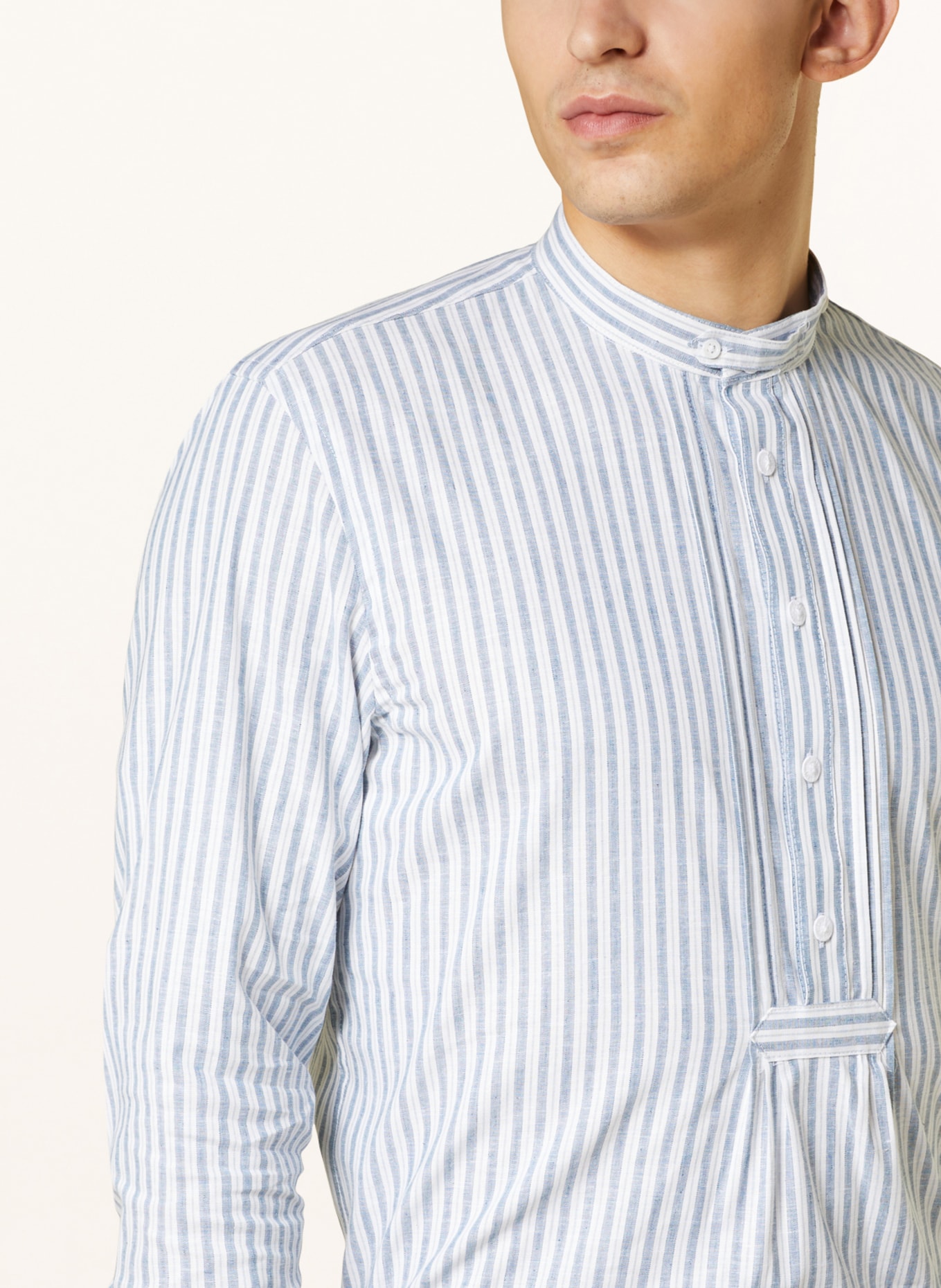 Gottseidank Trachten shirt PFOAD regular fit, Color: CREAM/ BLUE (Image 4)