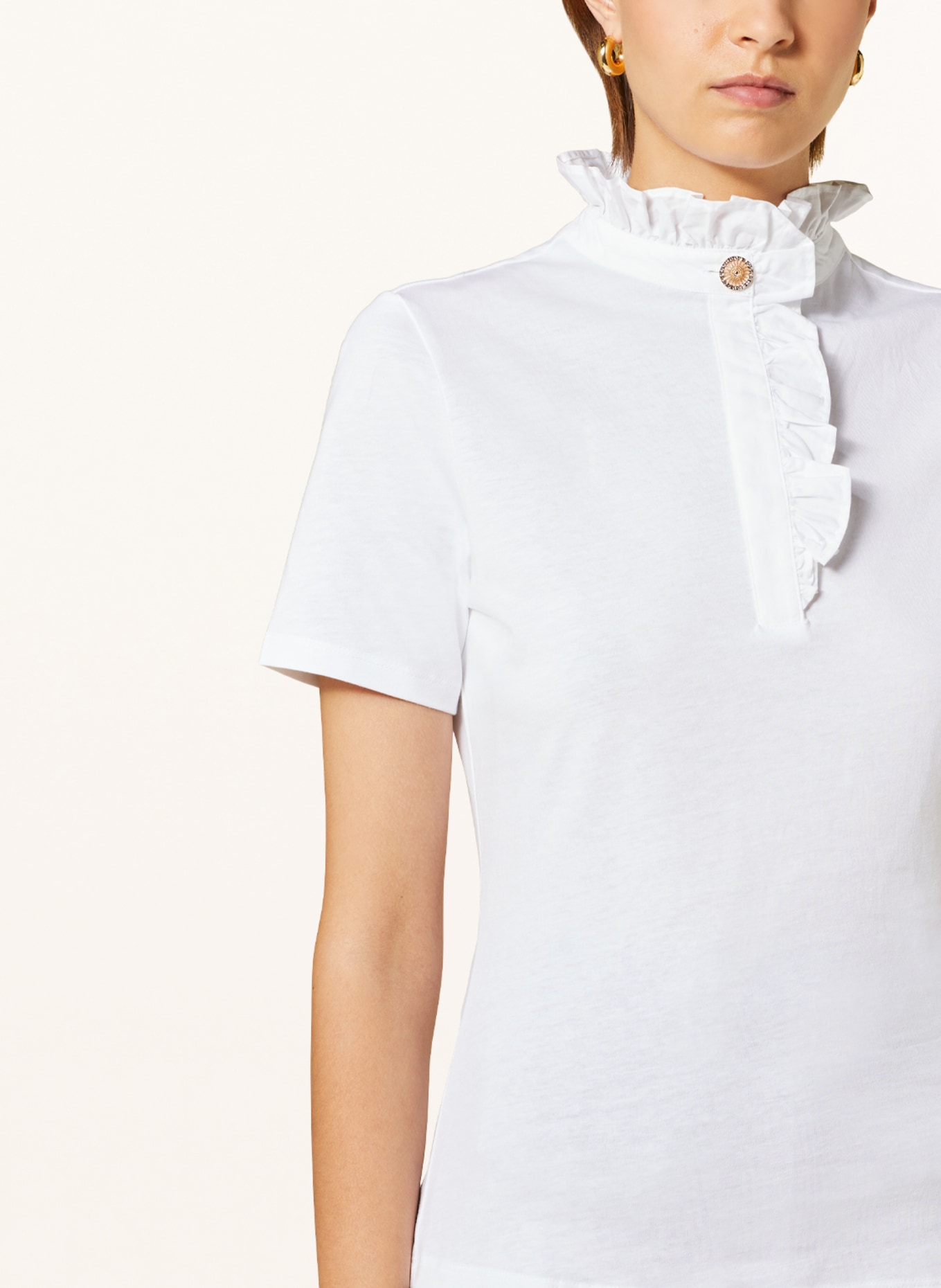 rich&royal T-shirt with ruffles, Color: WHITE (Image 4)