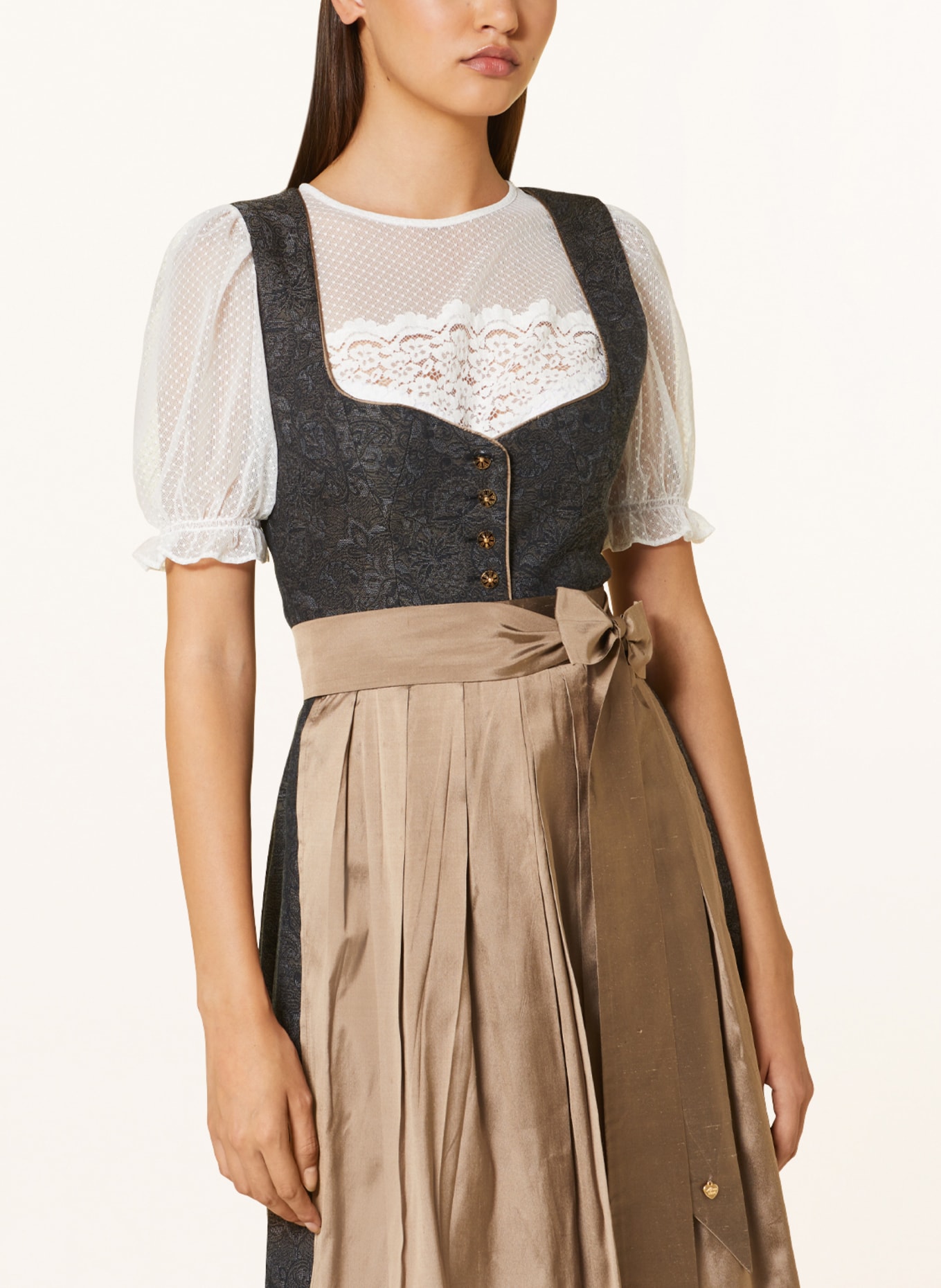 AlpenHERZ Sukienka bawarska MAREN, Kolor: SZARY/ BRĄZOWY/ CZARNY (Obrazek 4)