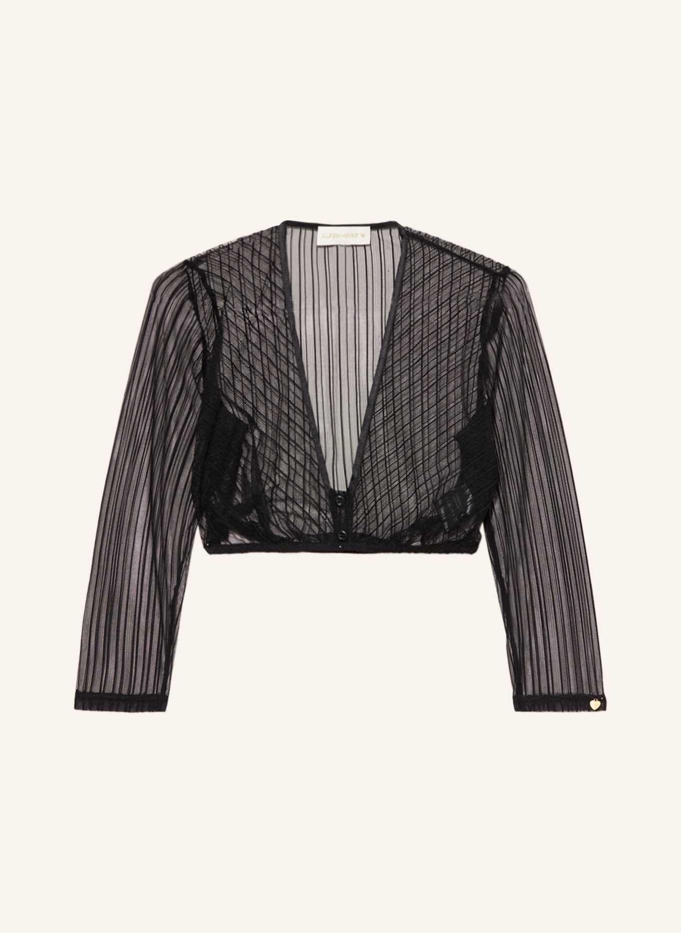 AlpenHERZ Dirndl blouse SUSAN with 3/4 sleeves, Color: BLACK (Image 1)