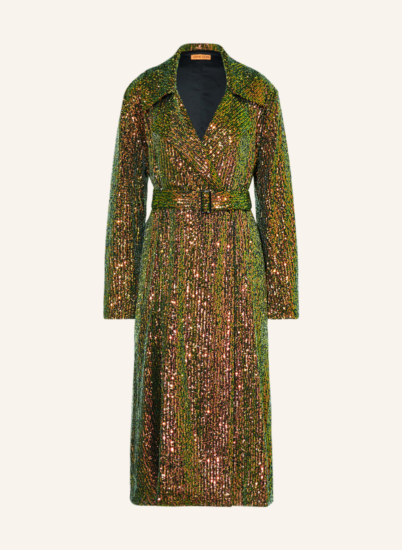 STINE GOYA Coat PAULOS with sequins, Color: GREEN/ ORANGE (Image 1)