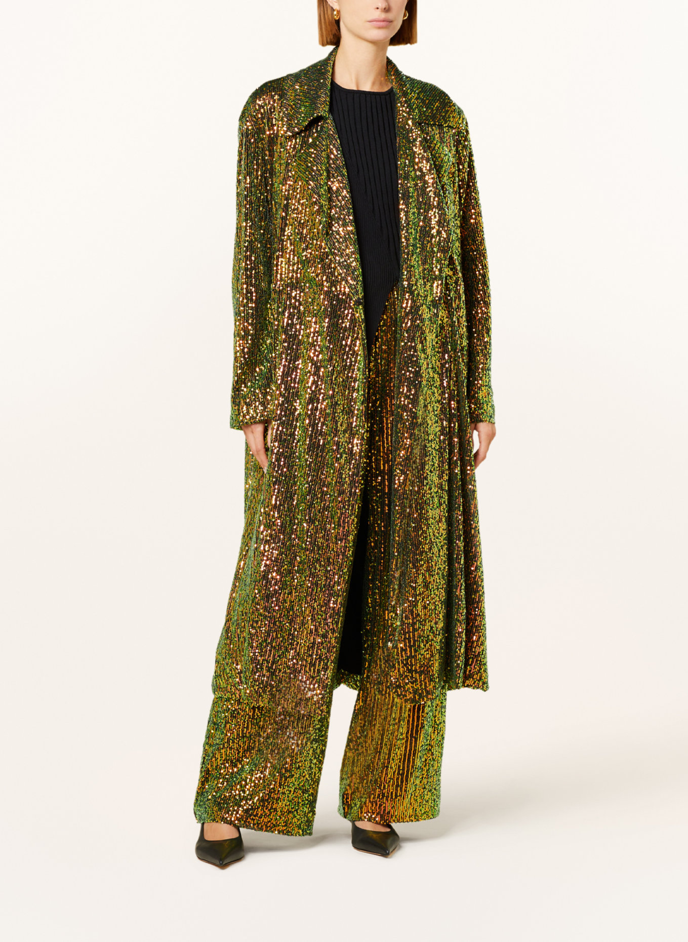 STINE GOYA Coat PAULOS with sequins, Color: GREEN/ ORANGE (Image 2)