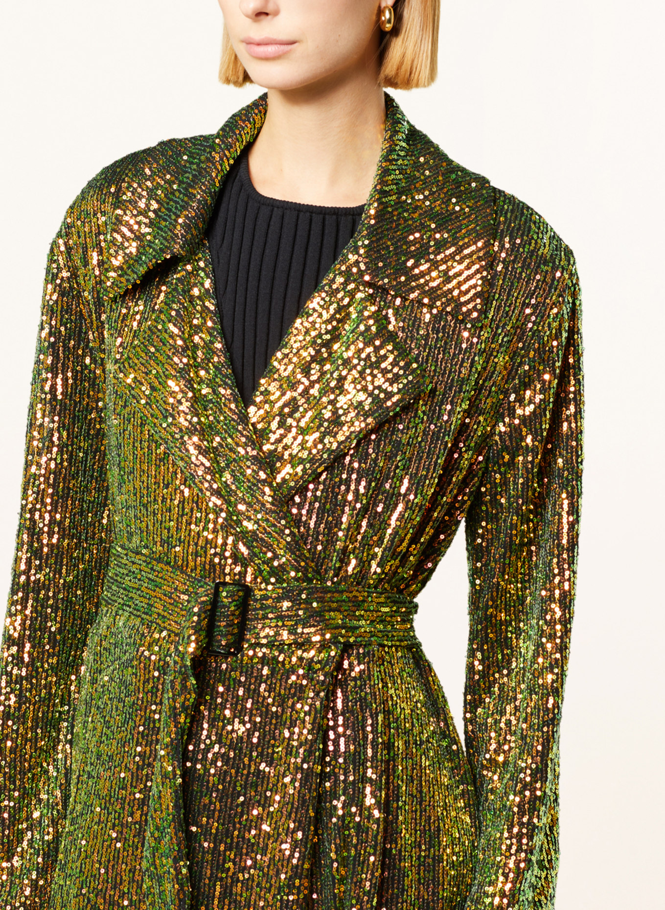 STINE GOYA Coat PAULOS with sequins, Color: GREEN/ ORANGE (Image 4)